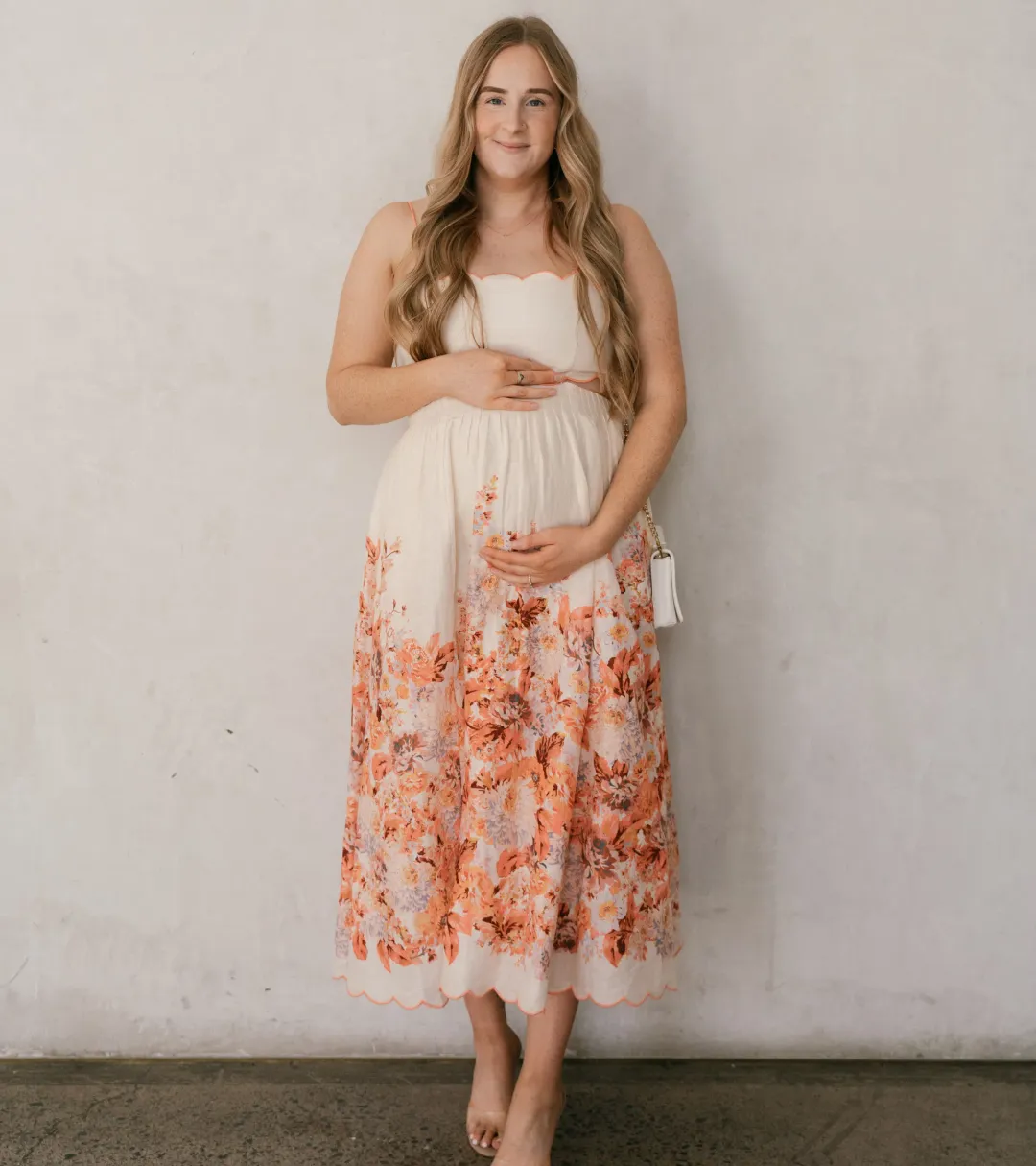 Zimmermann Devi Scallop Midi Dress in Cream Floral Size 3 / AU 10-12 for rent on The Volte - main image