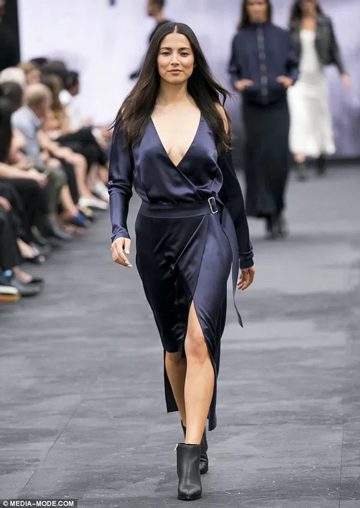 Dion Lee Silk Contour Tie Dress Navy Size 6 - Image 3