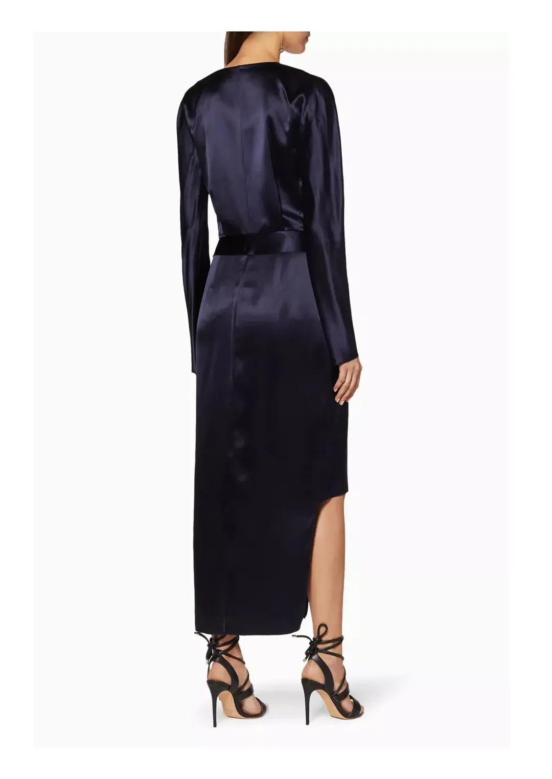 Dion Lee Silk Contour Tie Dress Navy Size 6 for rent on The Volte - main image