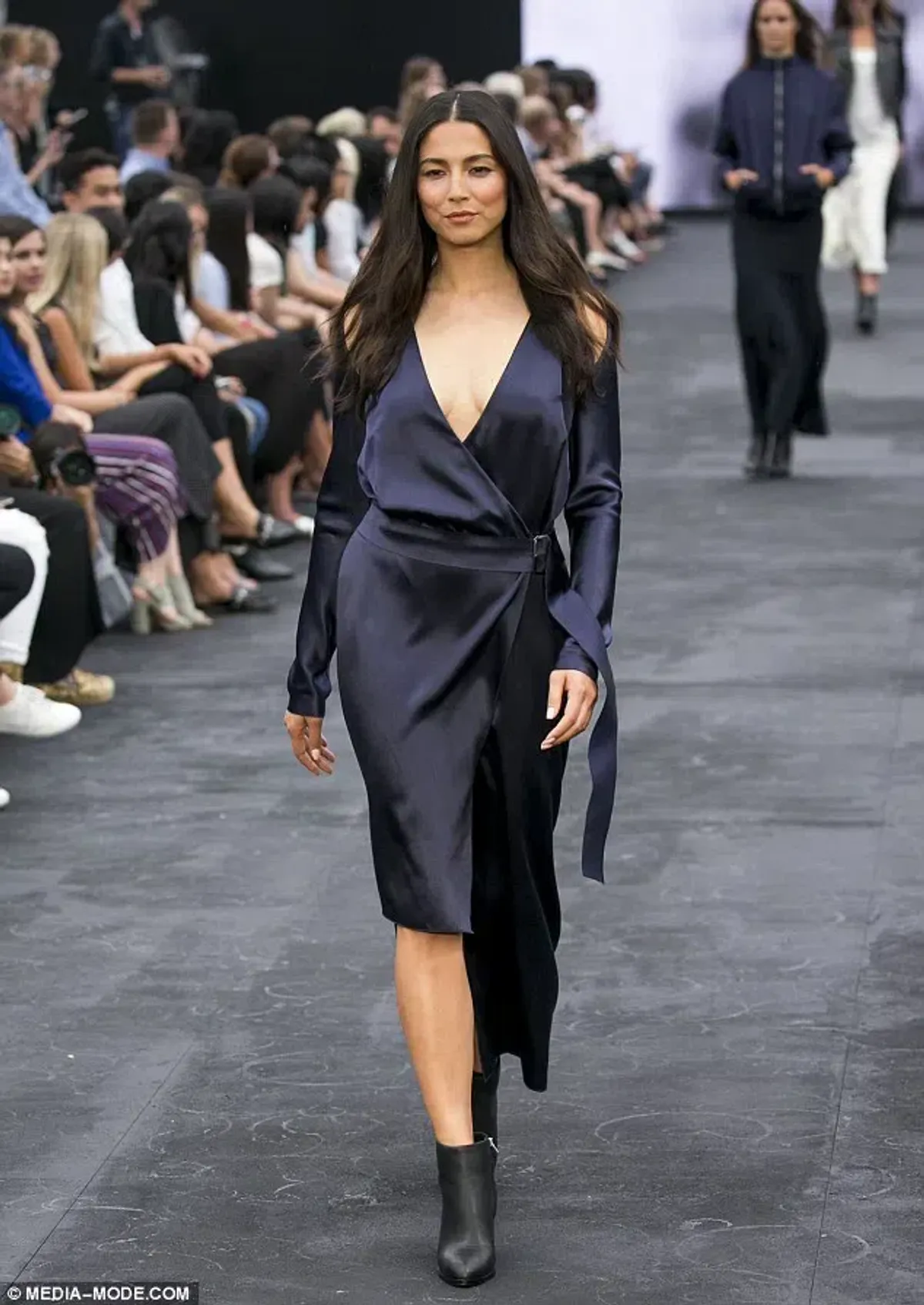 Dion Lee Silk Contour Tie Dress Navy Size 6 - Image 5