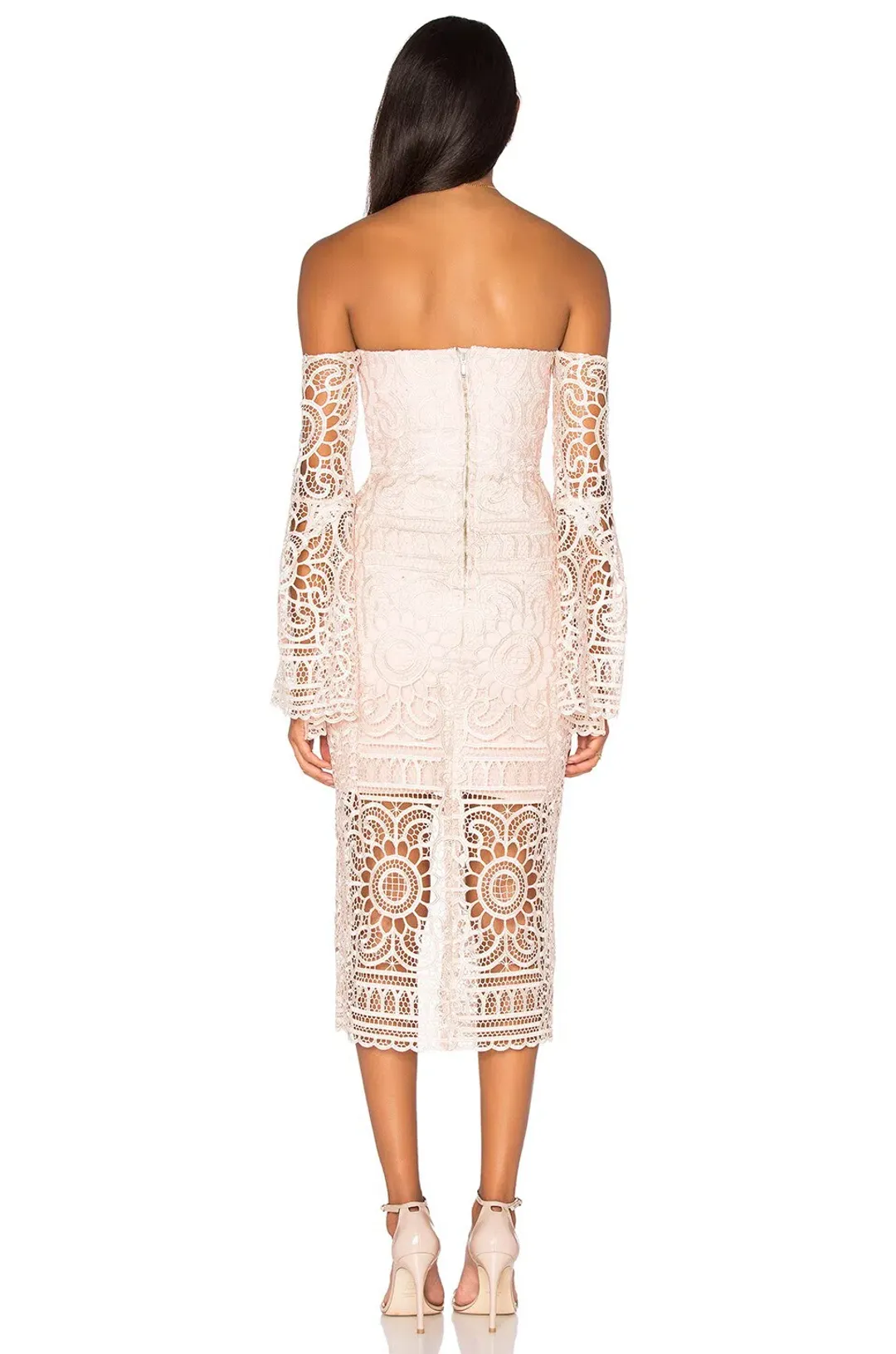 Nicholas Geo Floral Lace Eva Dress Blush Size 6 for rent on The Volte - main image