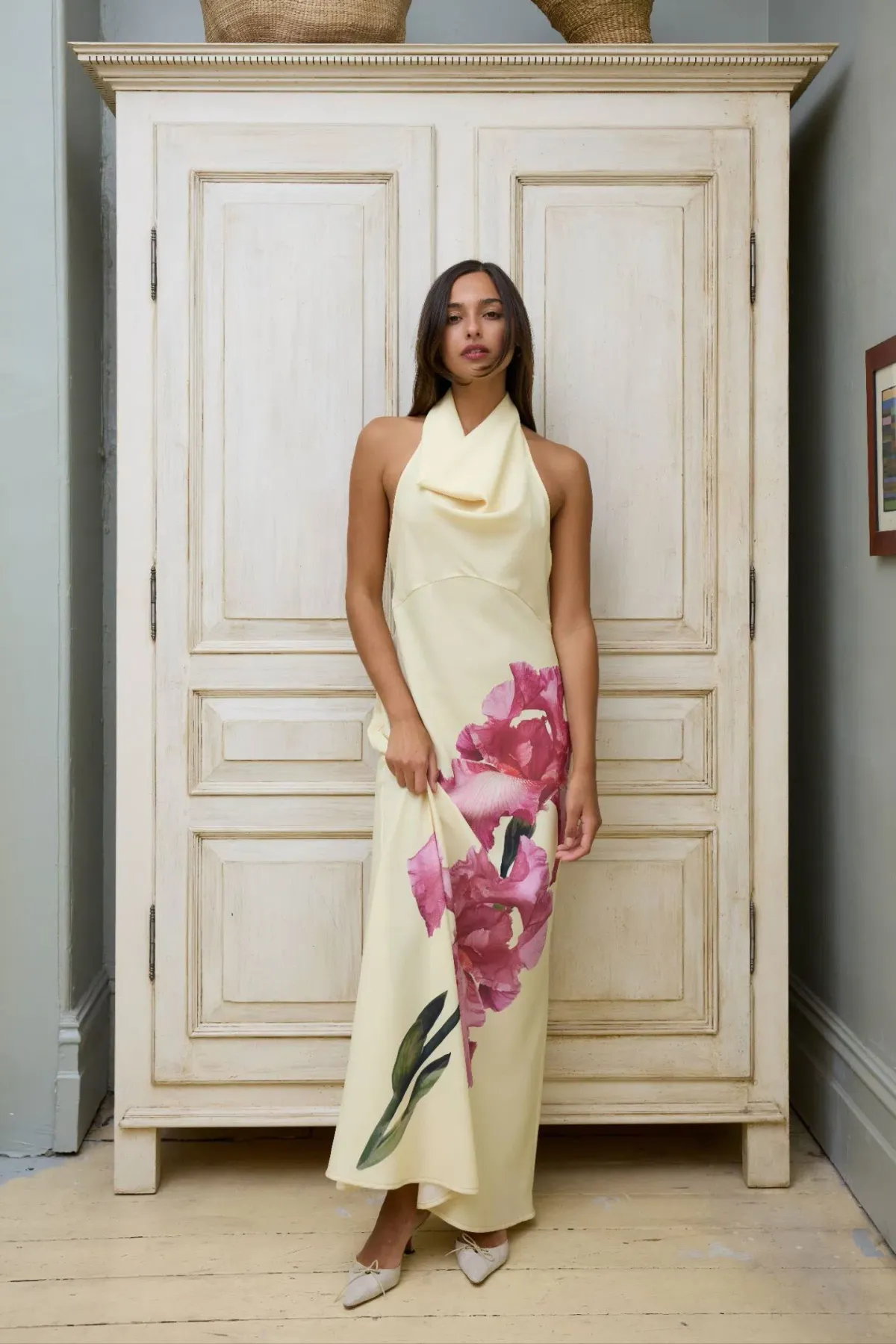 Harper Lu Cowl Slip Dress Iris Floral Size 12 - Image 1