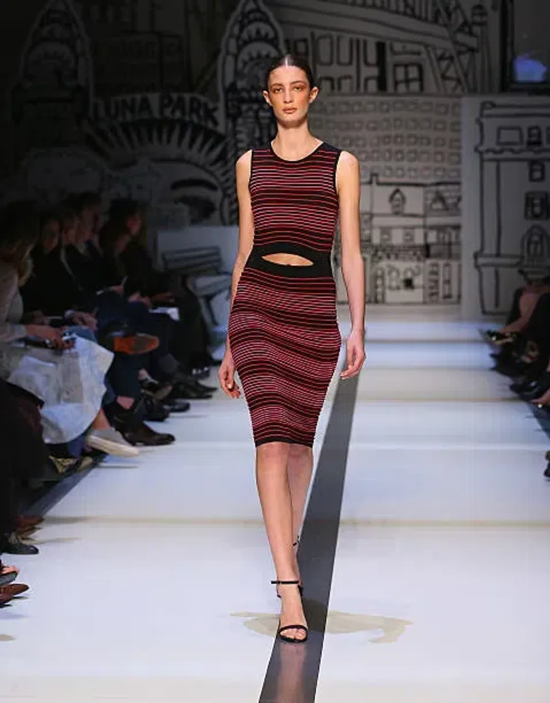Dion Lee Striped Knit Cut Out Midi Dress Multi Size 10 for rent on The Volte - main image