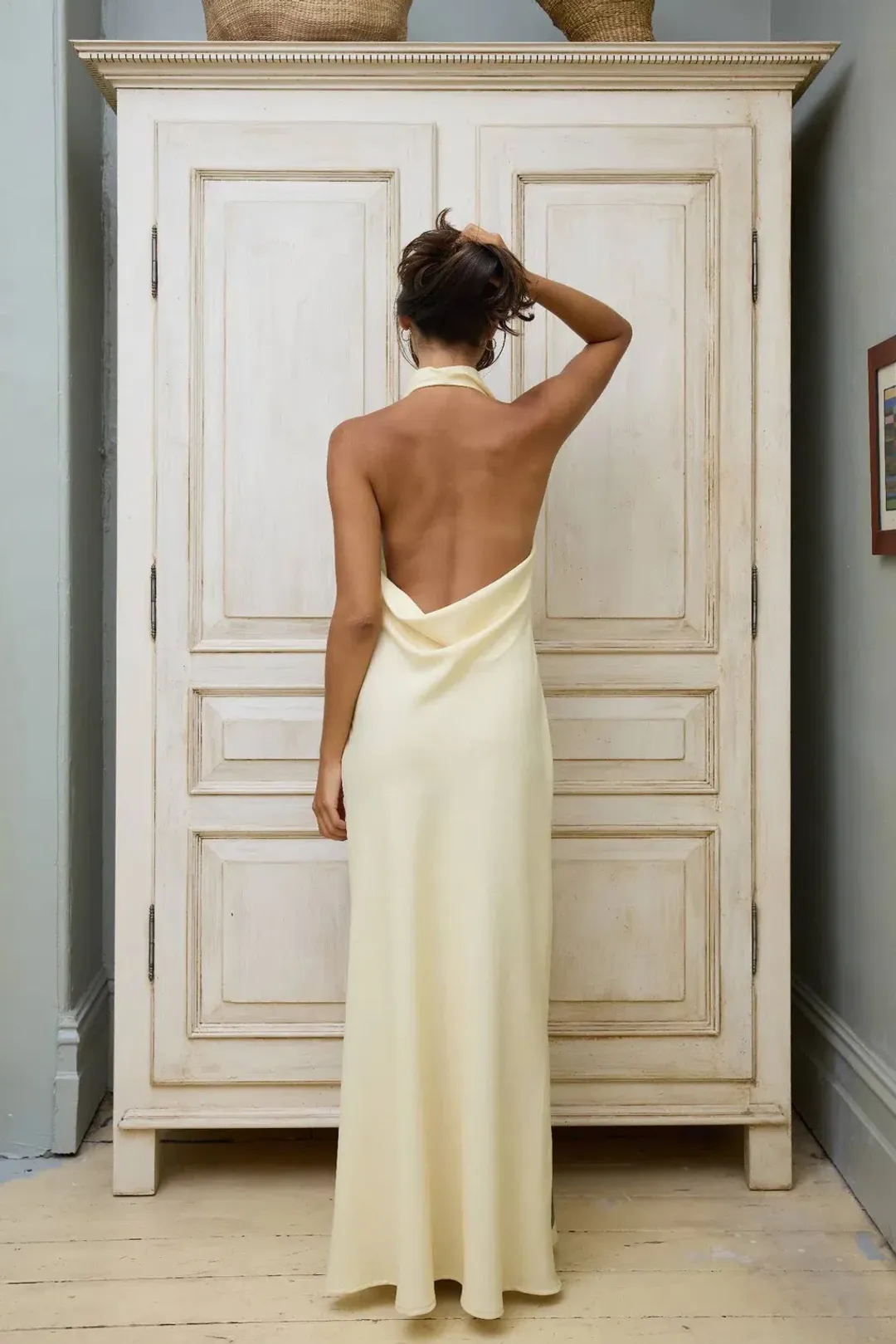 With Harper Lu Cowl Slip Dress Iris Floral Size S / AU 8 for rent on The Volte - main image