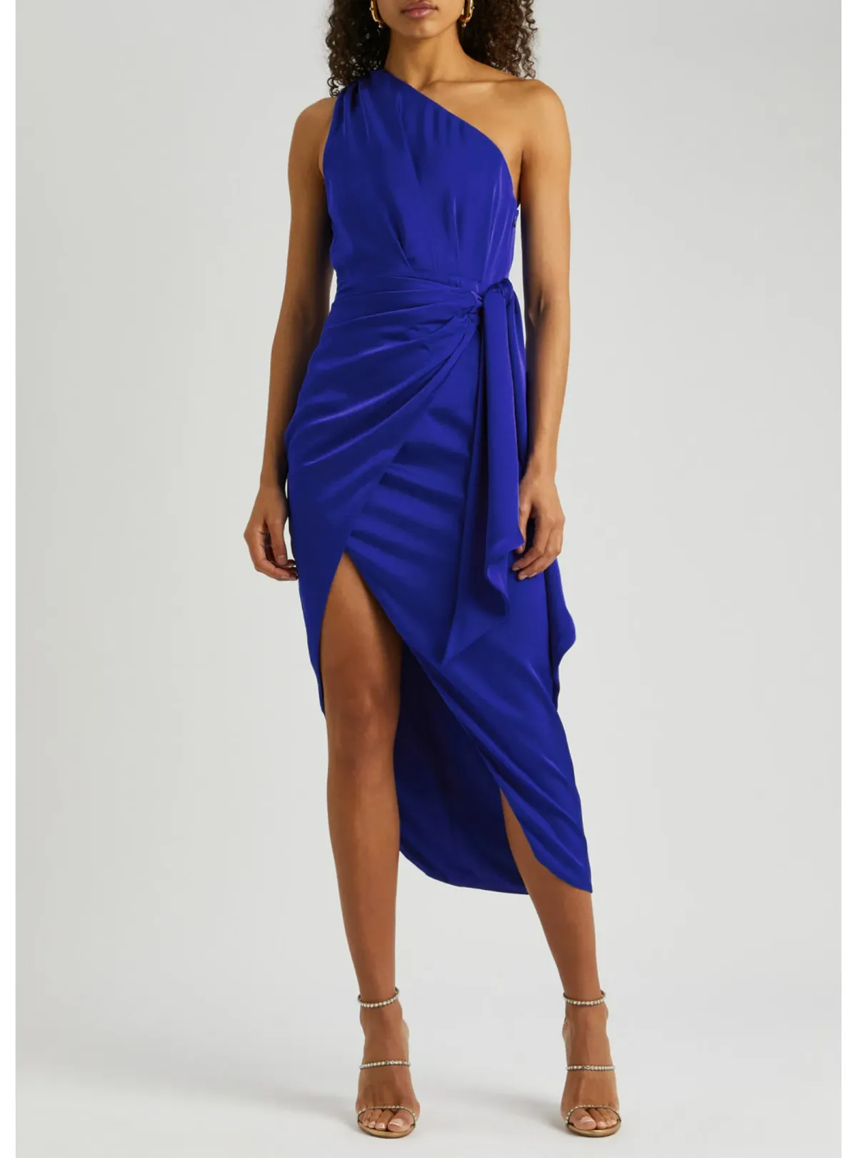 Misha Brooks Satin Midi Dress in Cobalt Blue Size 8 - Image 1