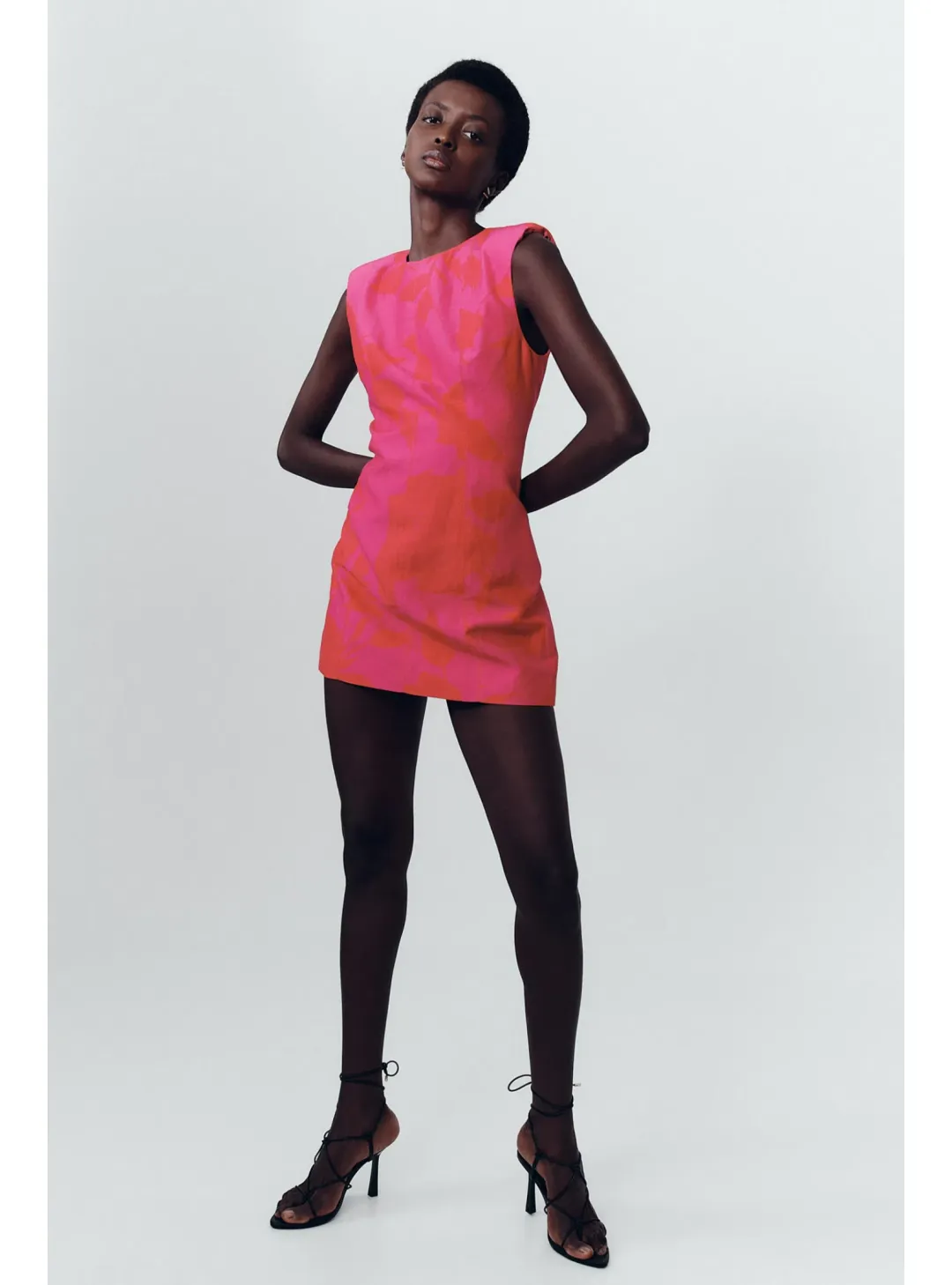 Aje Cove Pendant Mini Dress Florescent Rose Size AU 10 for rent on The Volte - main image