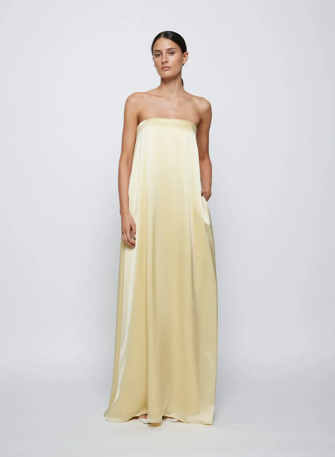Anna Quan Delfina Maxi Dress Champagne Lemon Size 8 for rent on The Volte - main image