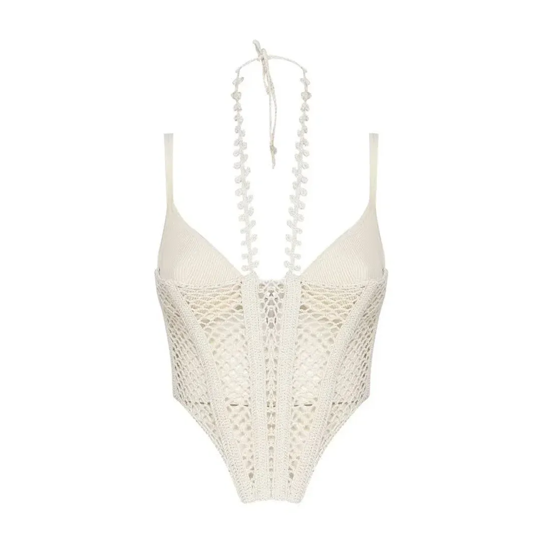 Dion Lee Coral Crochet Corset Cream Size 6 for rent on The Volte - main image