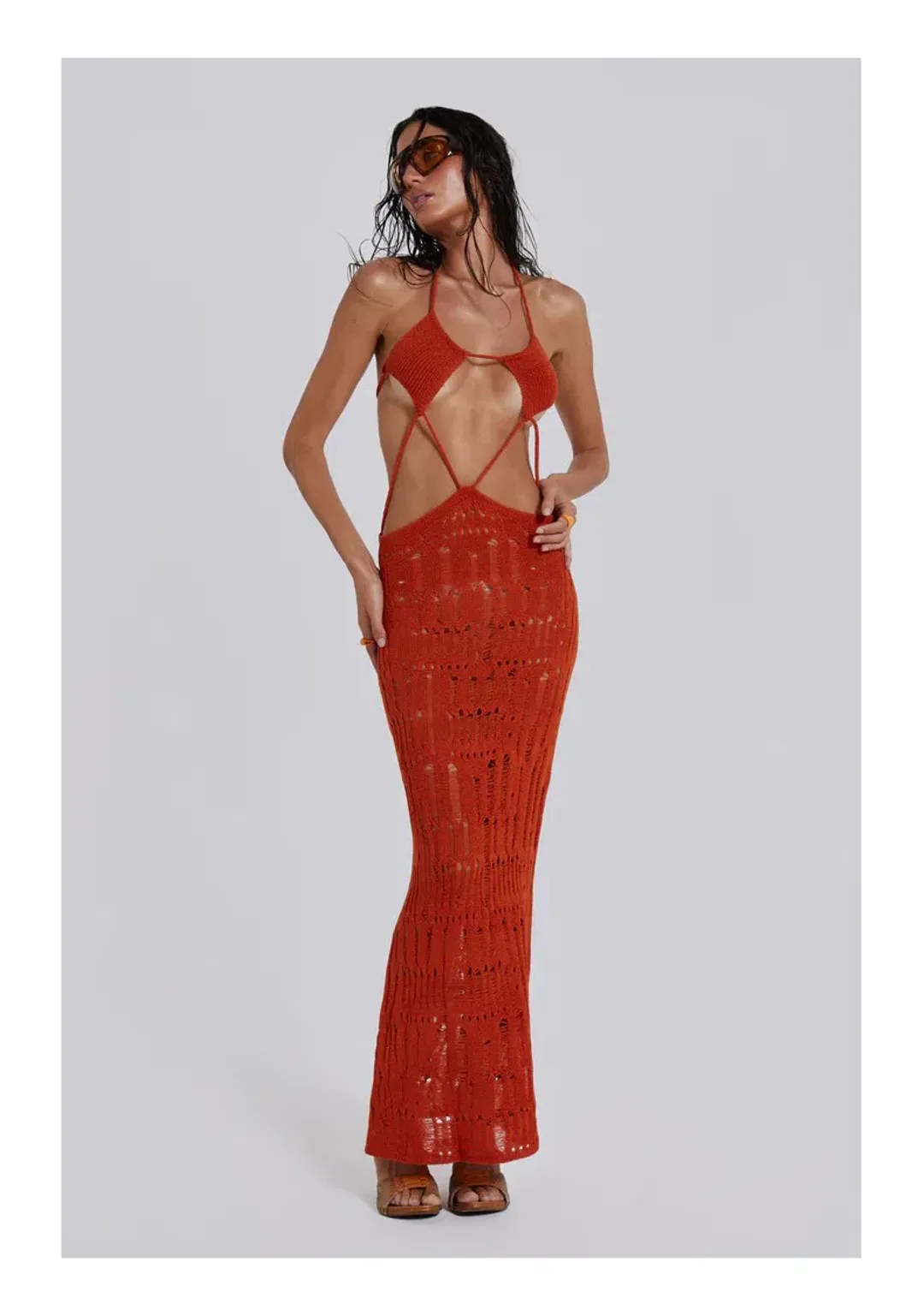 Jaded London Rumba Maxi Dress Orange Size 6 for rent on The Volte - main image