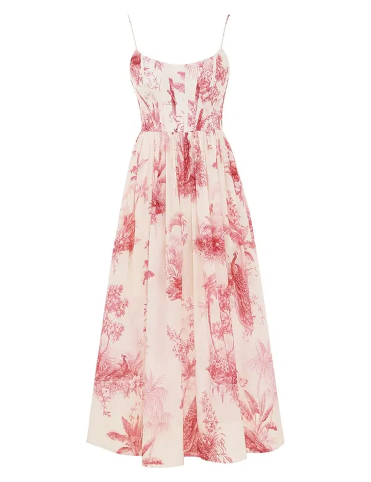 Zimmermann Waverly Corset Midi Dress in Pink Palm Size 1/ AU 10 - Image 2