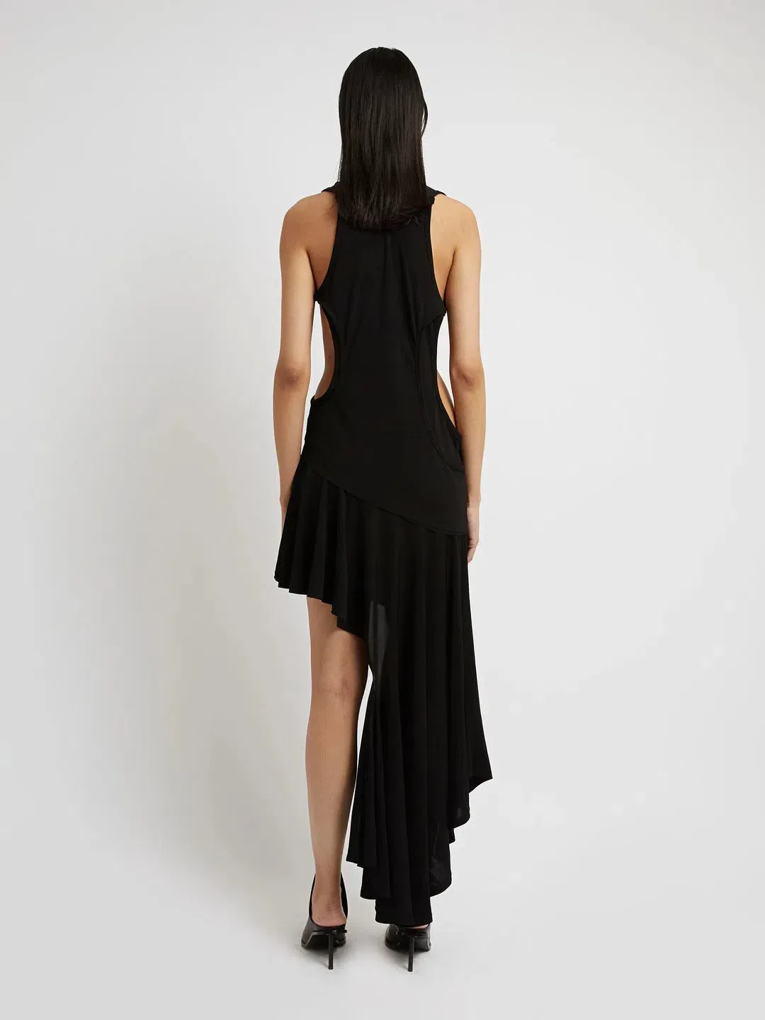 Christopher Esber Asymmetric Hem Dress Black Size 10 for rent on The Volte - main image