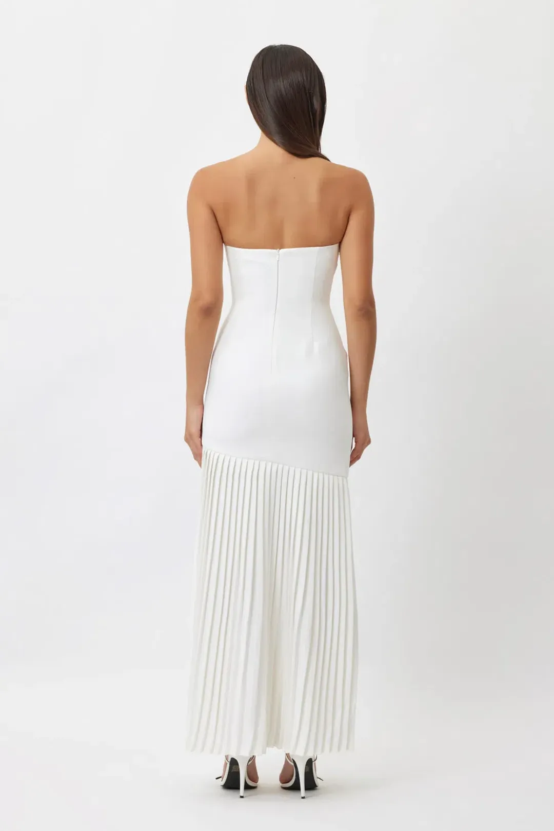 Bianca & Bridgett Mara Pleated Dress White Size 6 for rent on The Volte - main image