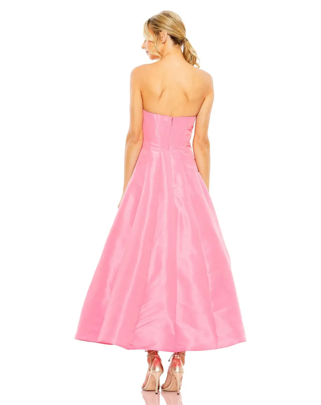 Mac Duggal Strapless Ball Gown With Bow Detail Candy Pink Size 12 for rent on The Volte - main image