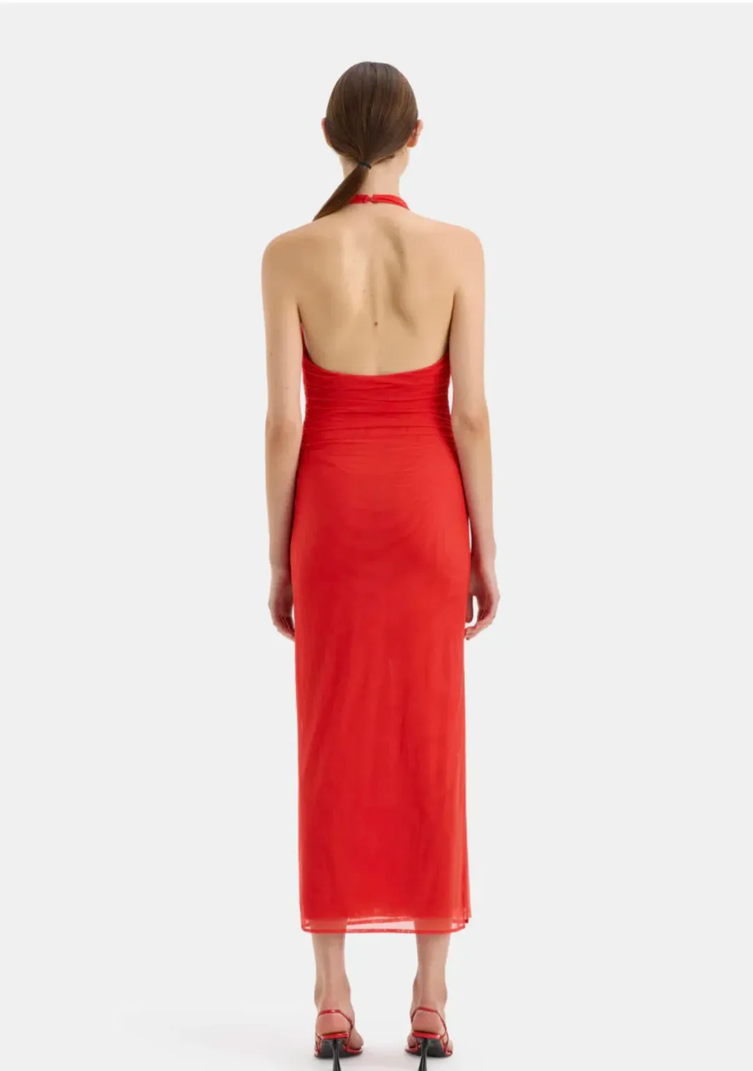 Sir the Label Jacques Mesh Halter Dress Pomelo Size 8  for rent on The Volte - main image