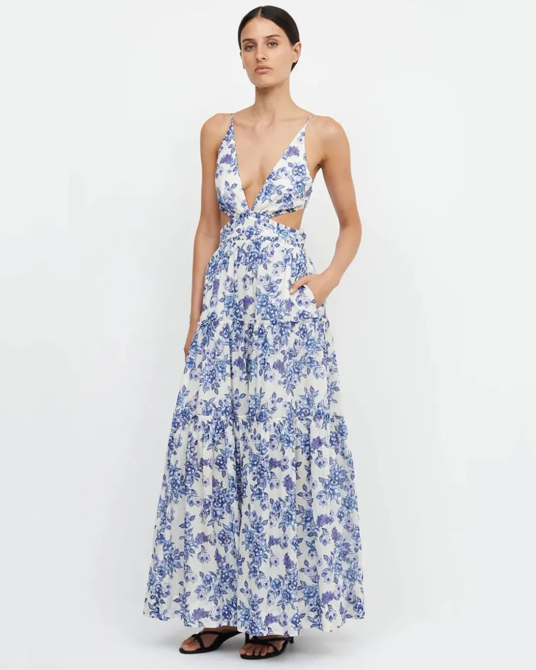 Bec & Bridge Carla V Maxi Dress Floral Size 16 for rent on The Volte - main image