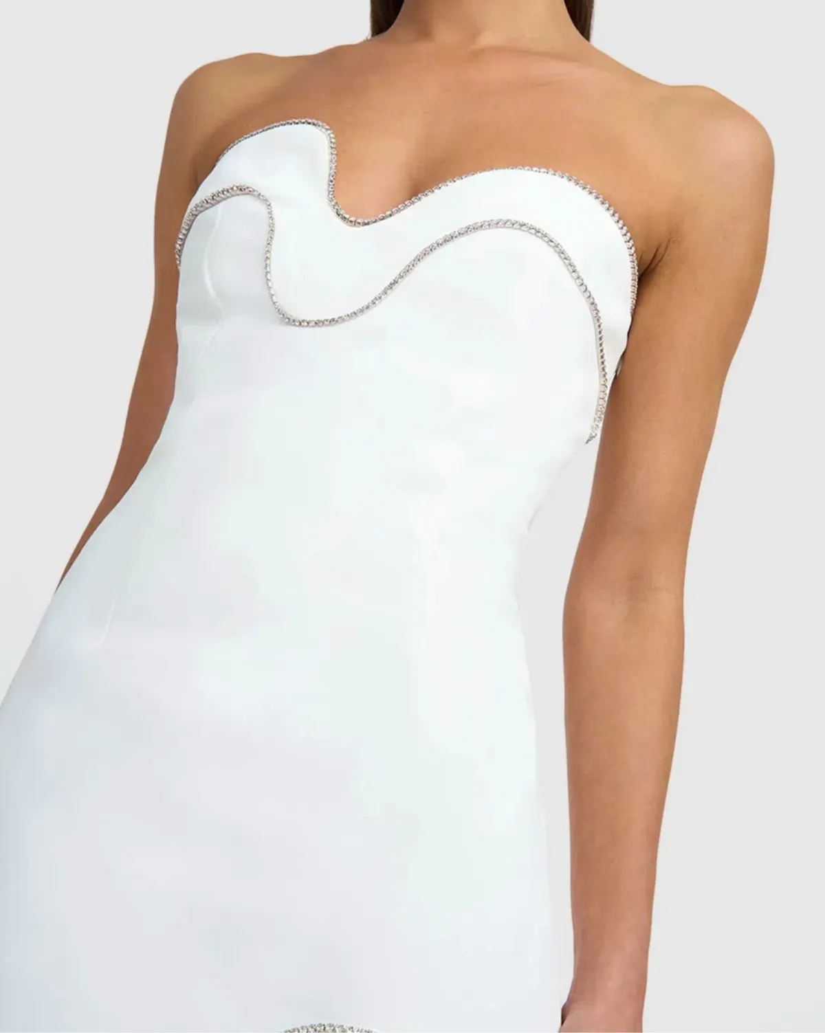 By Johnny Diamond Wave Strapless Mini Dress Ivory Size 8 - Image 2