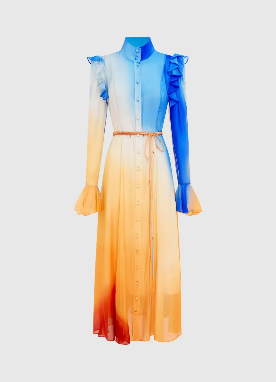 Leo Lin Katrina Butterfly Sleeve Midi Dress Enigma Size 10   for rent on The Volte - main image