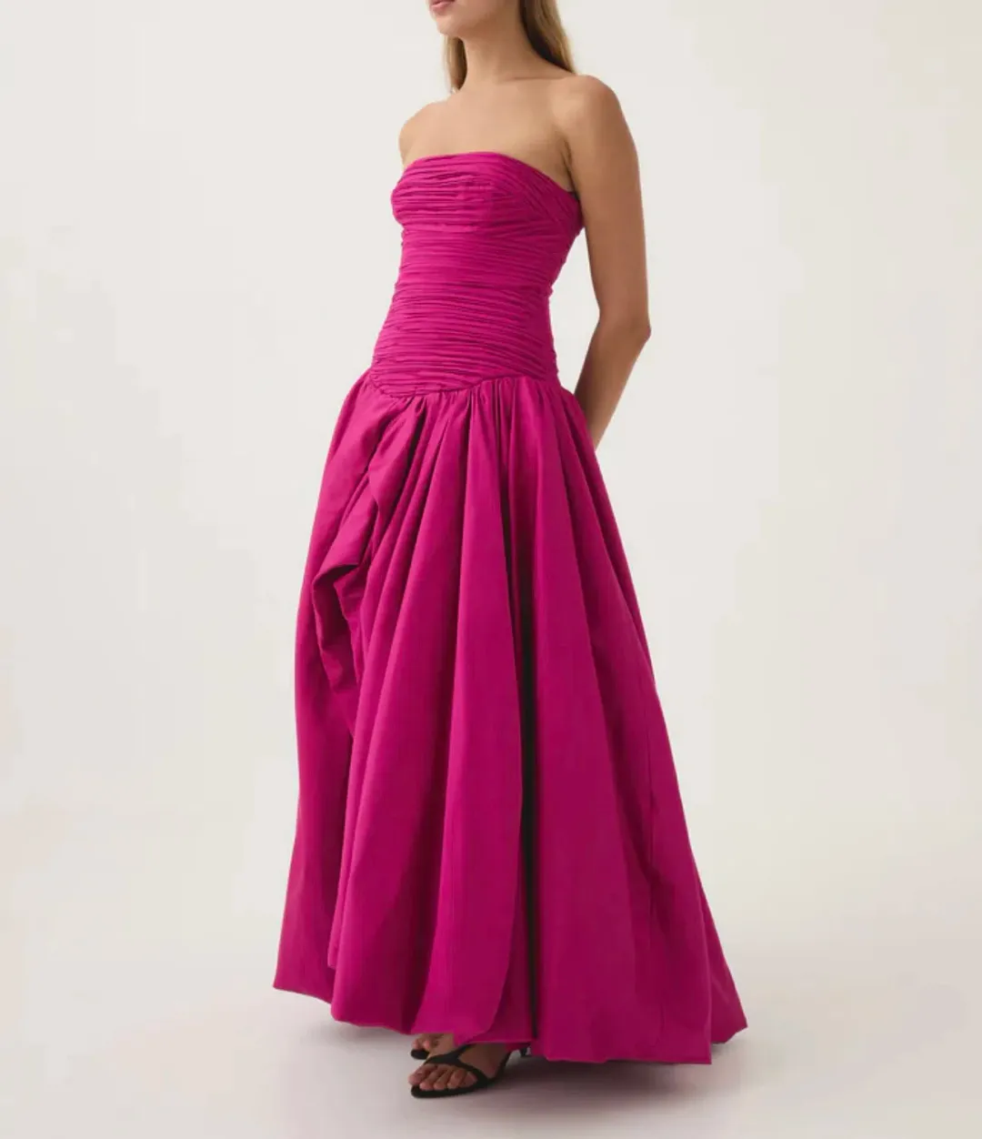 Aje Violette Bubble Hem Maxi Dress Magenta Size 6 for rent on The Volte - main image