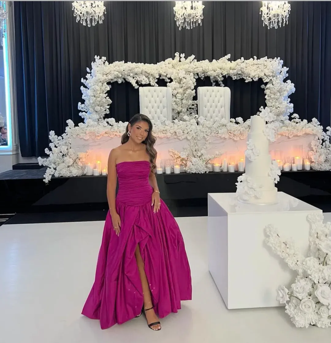 Aje Violette Bubble Hem Maxi Dress Magenta Size 8 for rent on The Volte - main image