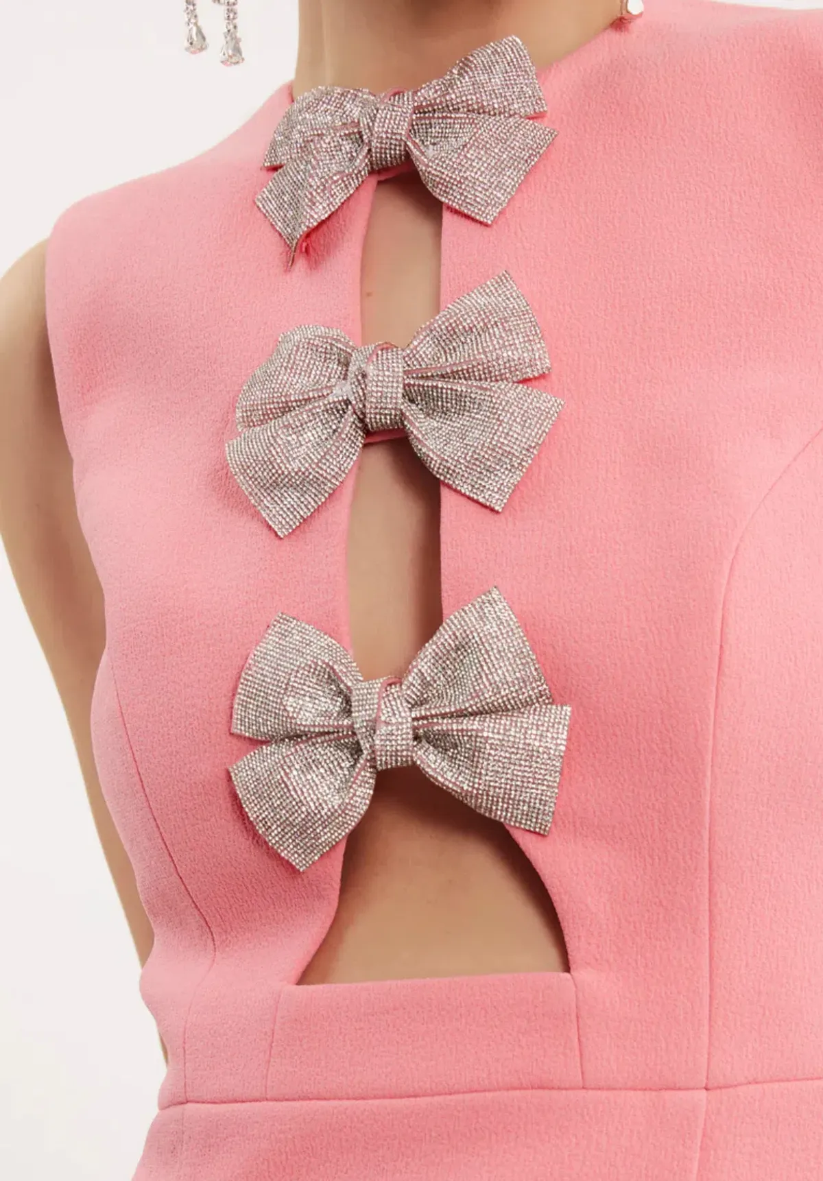 Rebecca Vallance Brittany Bow Mini Dress  Pink Size 14 - Image 3