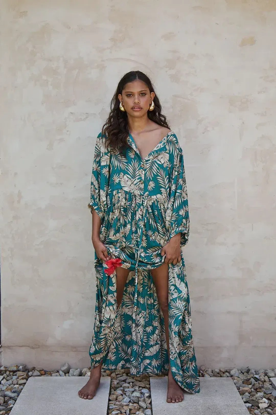 La Bohème Girls Selma Maxi Dress Lady Palm One Size for rent on The Volte - main image