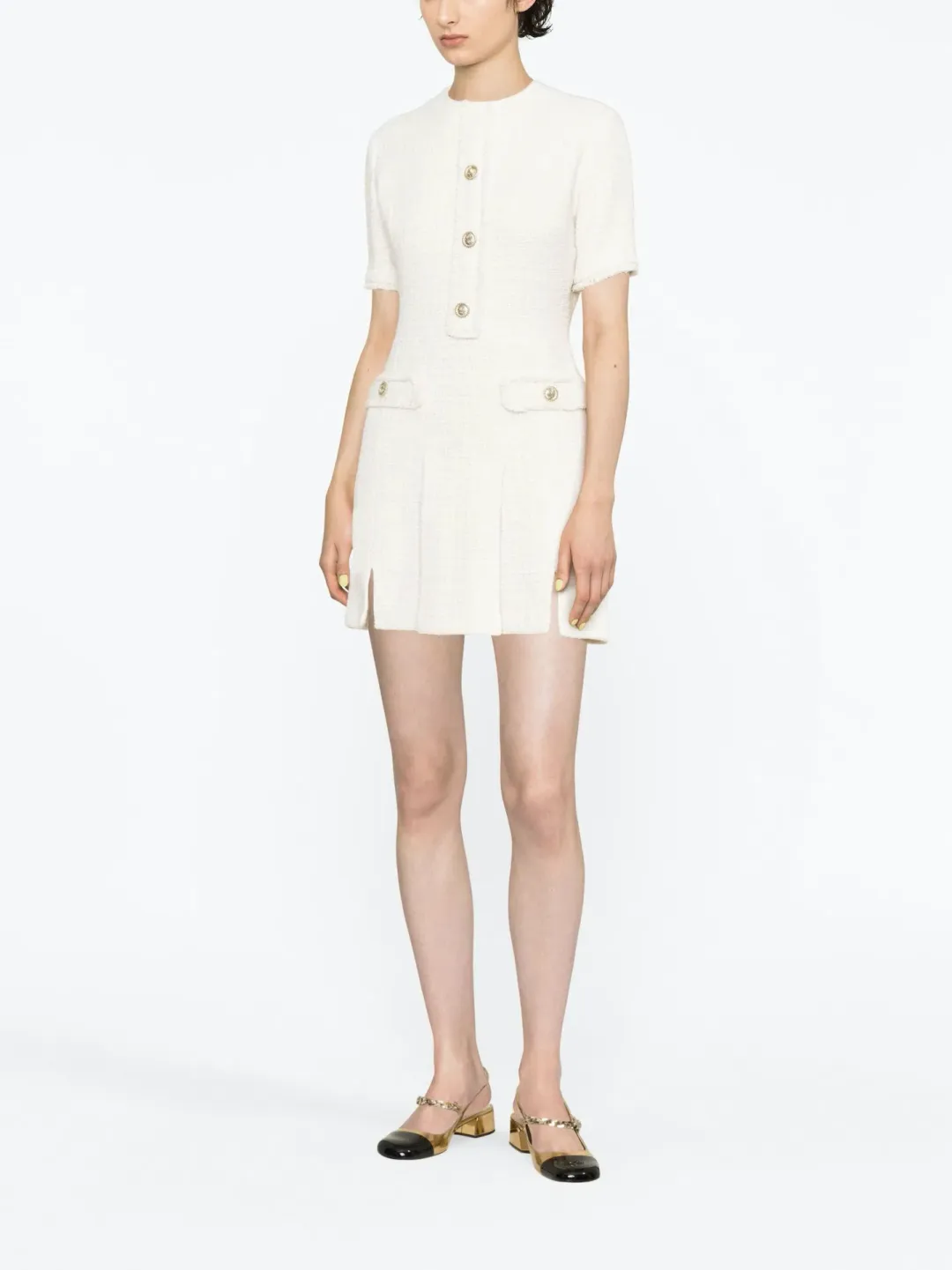 Maje Ralexia Mini Dress in Ecru Size AU 8 for rent on The Volte - main image