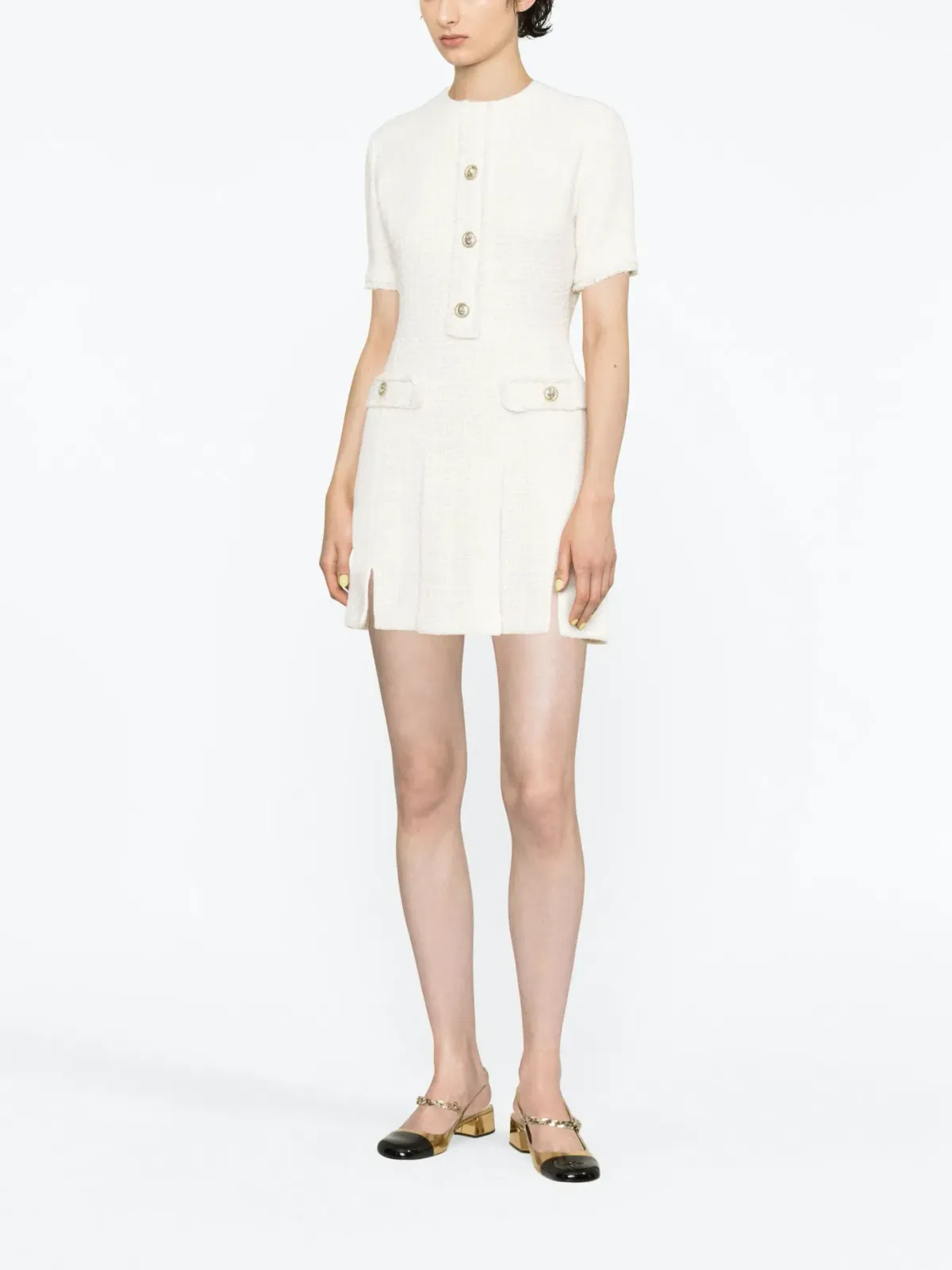 Maje Ralexia Mini Dress in Ecru Size AU 8 - Image 1