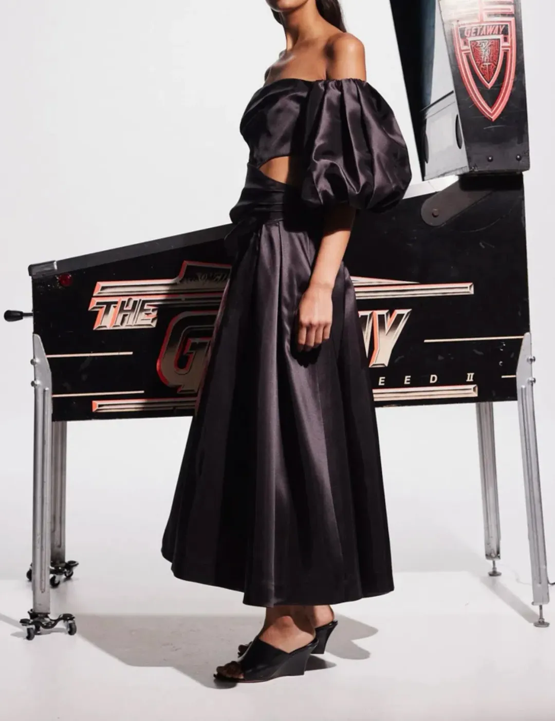 Alemais Regent Noir Gown Black Floral Size 8 for rent on The Volte - main image