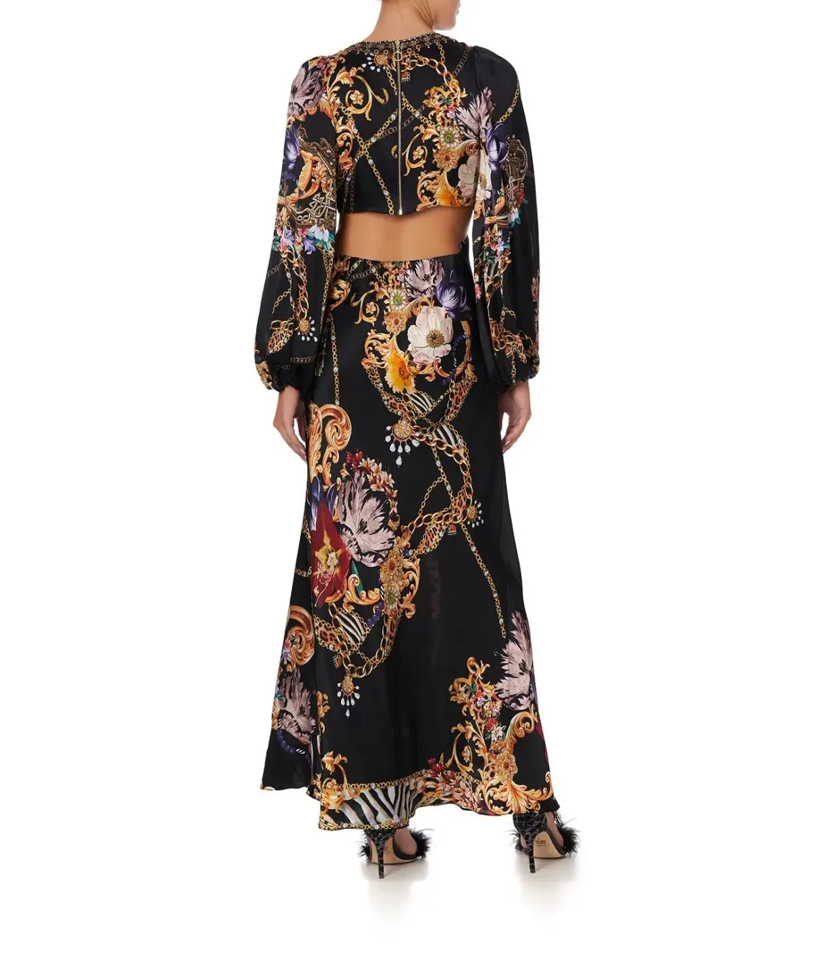 Camilla A Night In The 90s U-Ring Cut-Out Dress Black Print Size 10 - Image 2