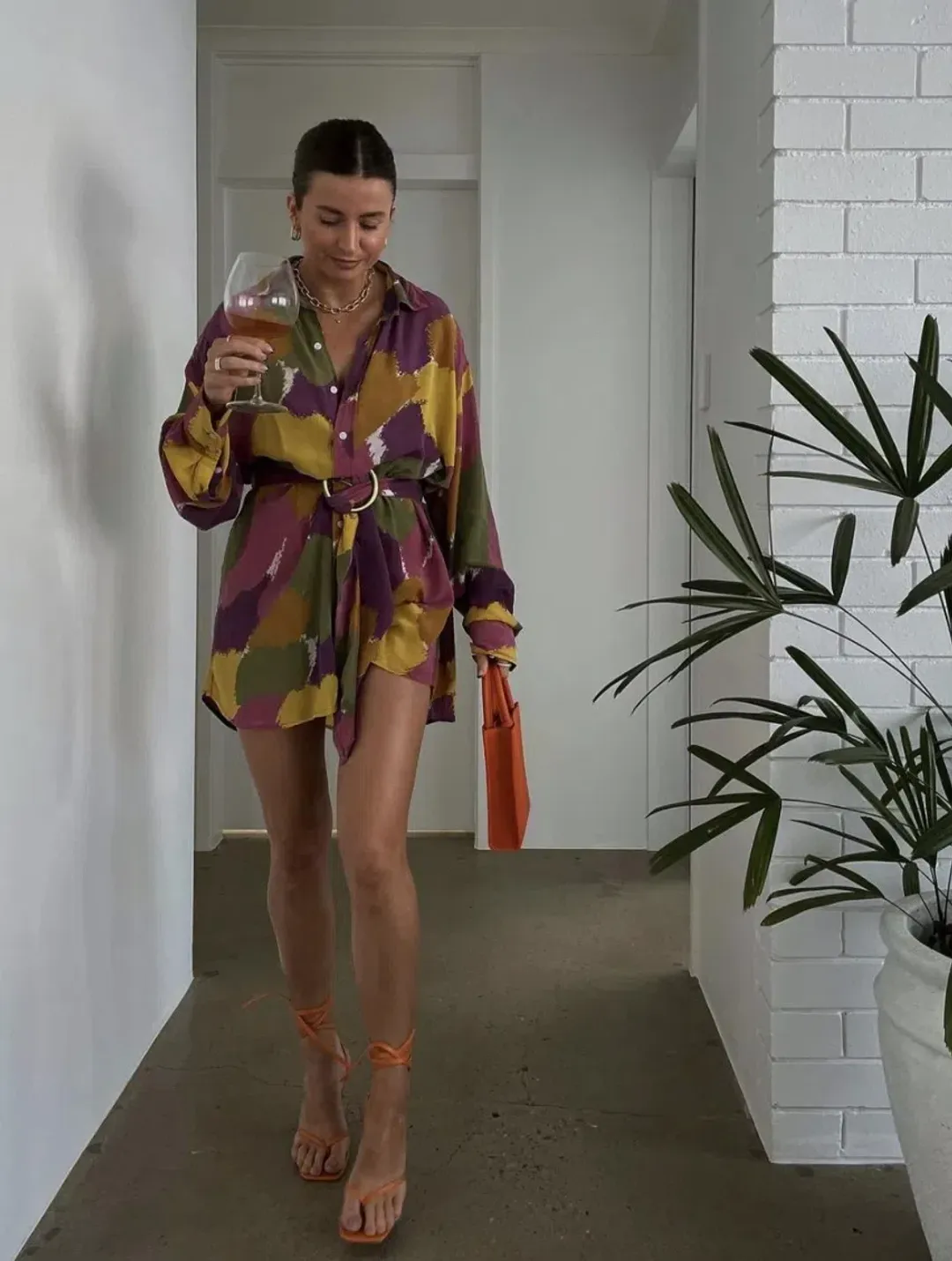 Bamba Titan Shirt Dress Multi  Size XS/S / AU 6 for rent on The Volte - main image