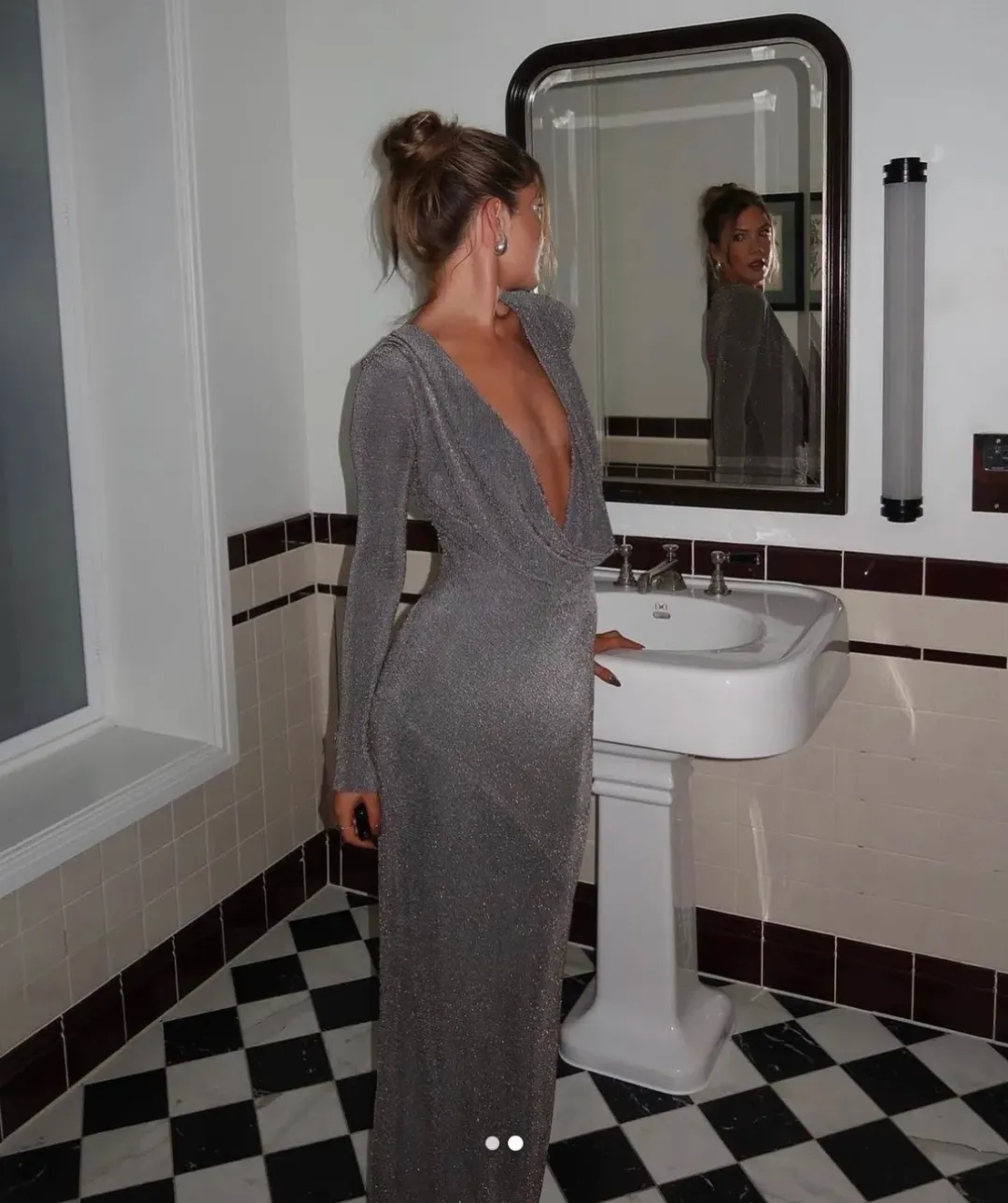 Arcina Ori Jen Dress Grey Size 8 for rent on The Volte - main image