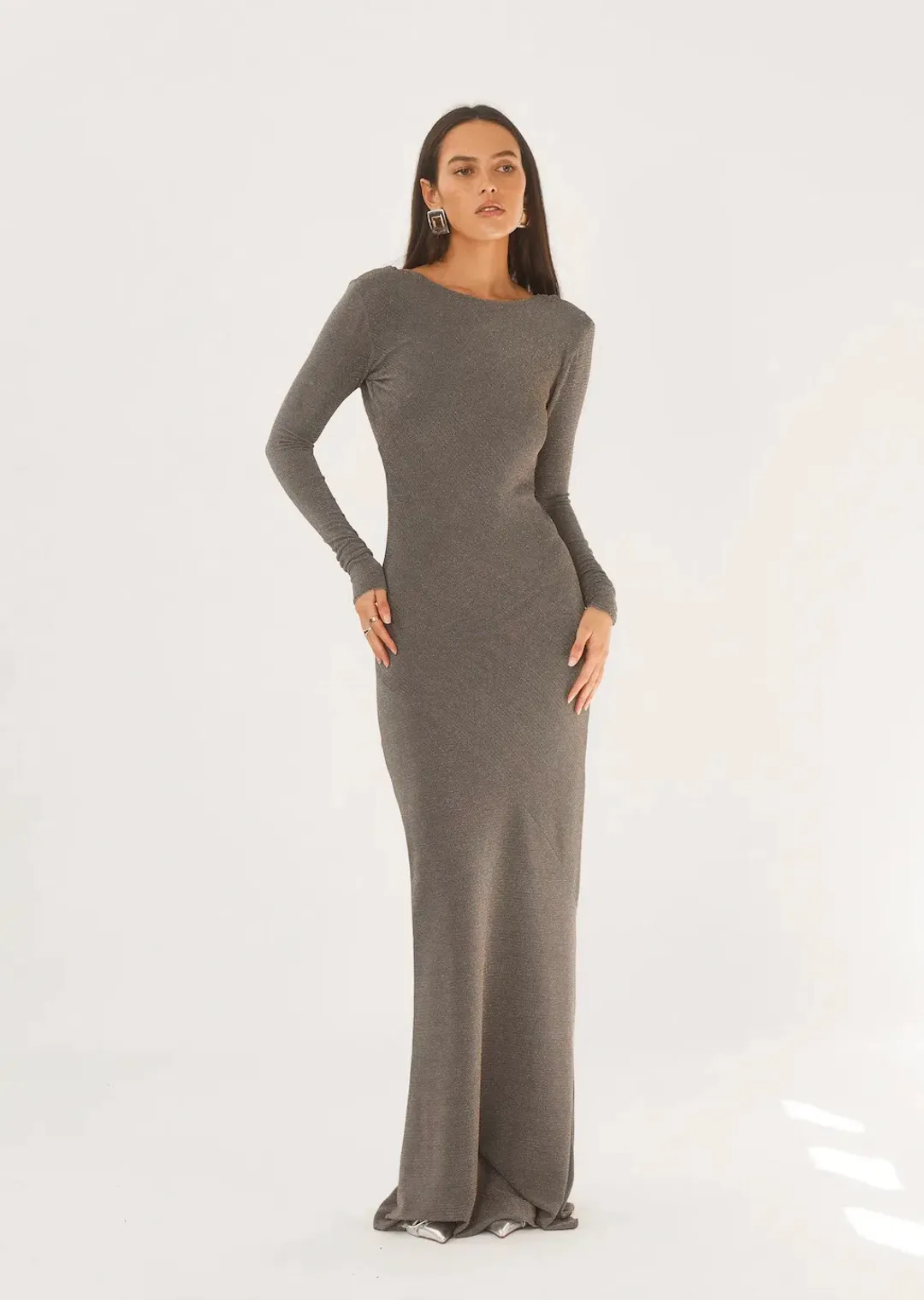 Arcina Ori Jen Dress Grey Size 8 for rent on The Volte - main image