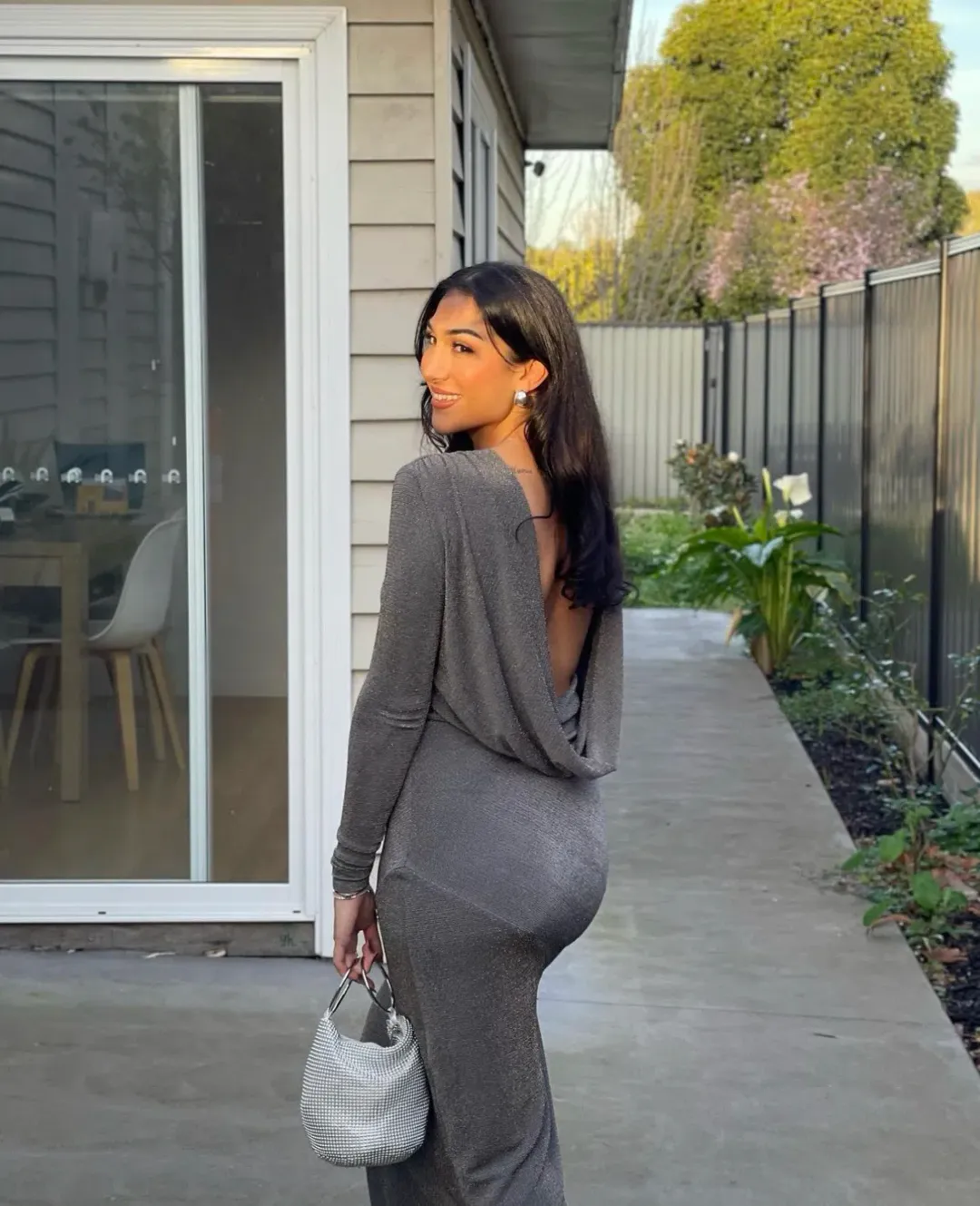 Arcina Ori Jen Dress Grey Size 8 for rent on The Volte - main image