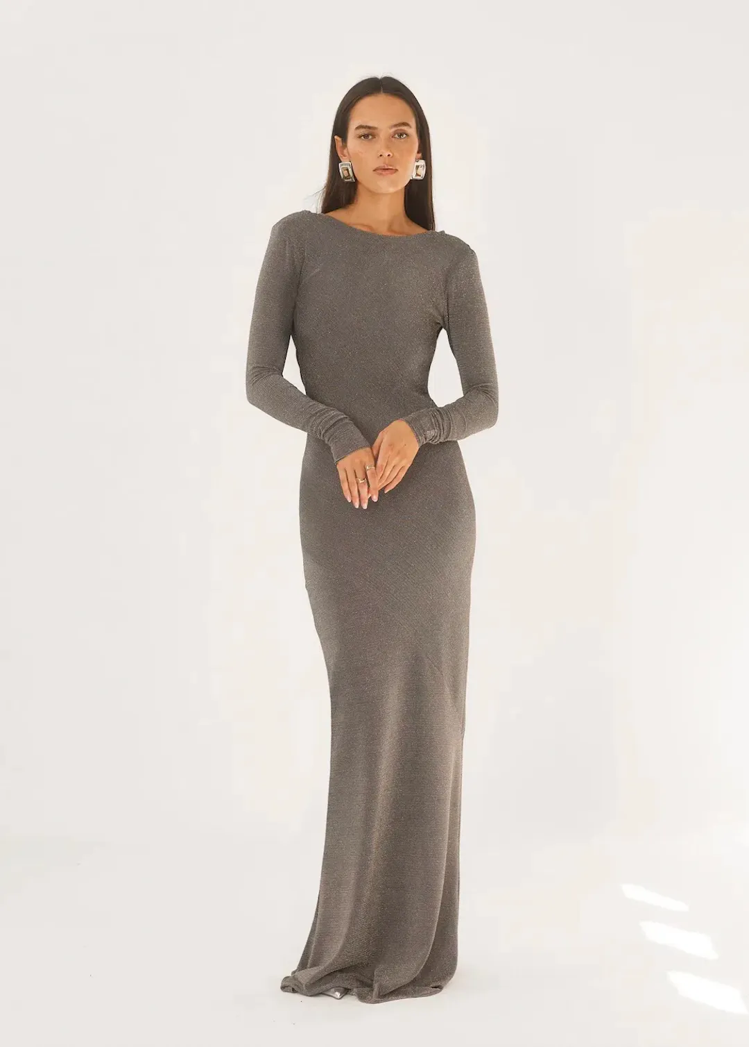 Arcina Ori Jen Dress Grey Size 8 for rent on The Volte - main image