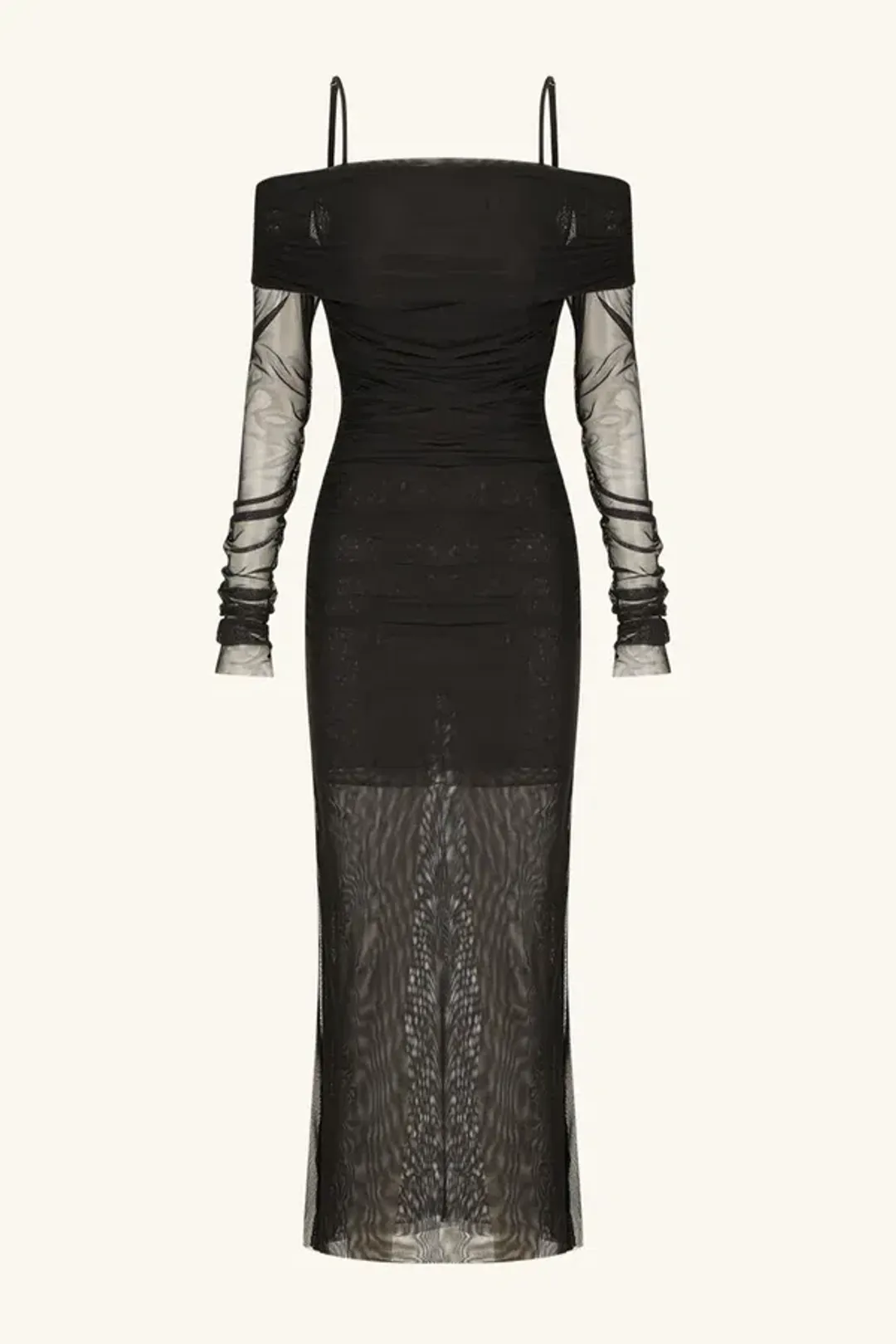 Shona Joy Mira Long Sleeve Off Shoulder Midi Dress Black Size 8 for rent on The Volte - main image