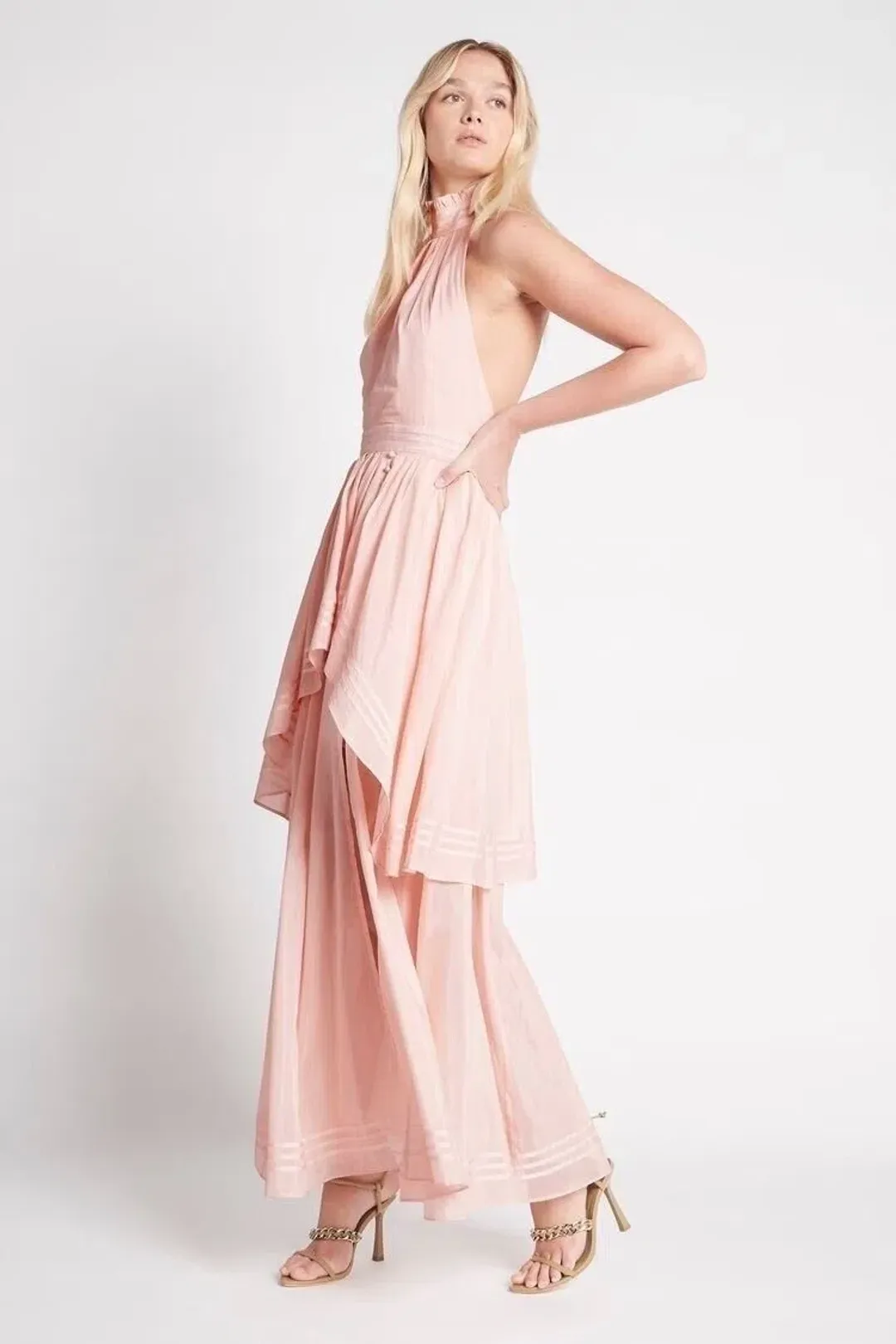 Aje Sienna Maxi Dress Blush Size 8 for rent on The Volte - main image