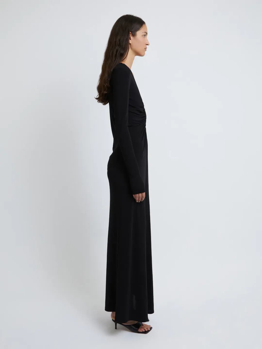 Christopher Esber Arced Palm Long Sleeve Dress in Black Size 8 for rent on The Volte - main image