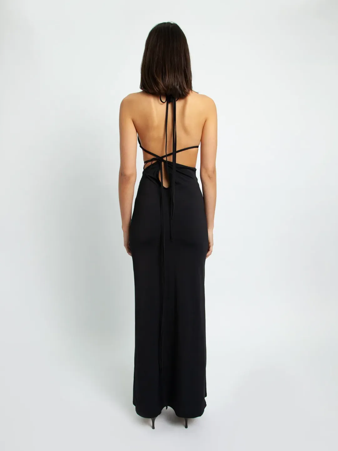 Christopher Esber Displace Lycra Dress in Black Size 8 for rent on The Volte - main image