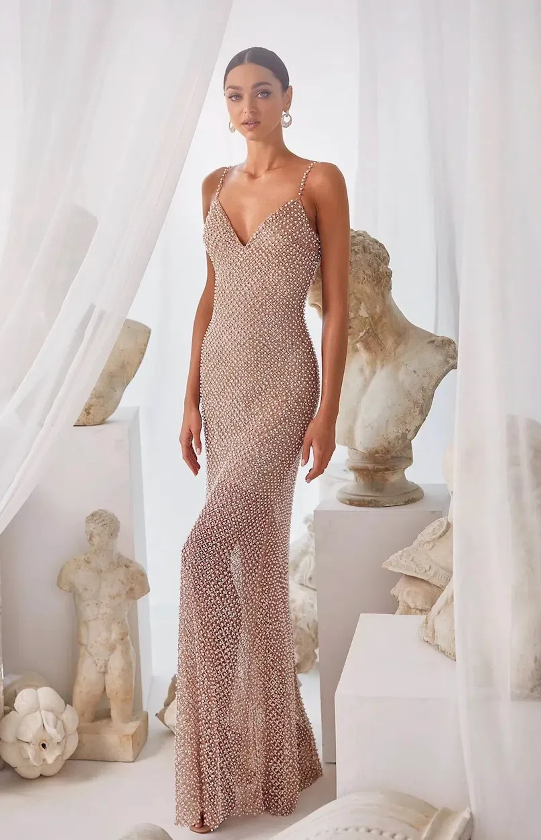 Alamour the Label Elsa Dress Nude Size 6 for rent on The Volte - main image