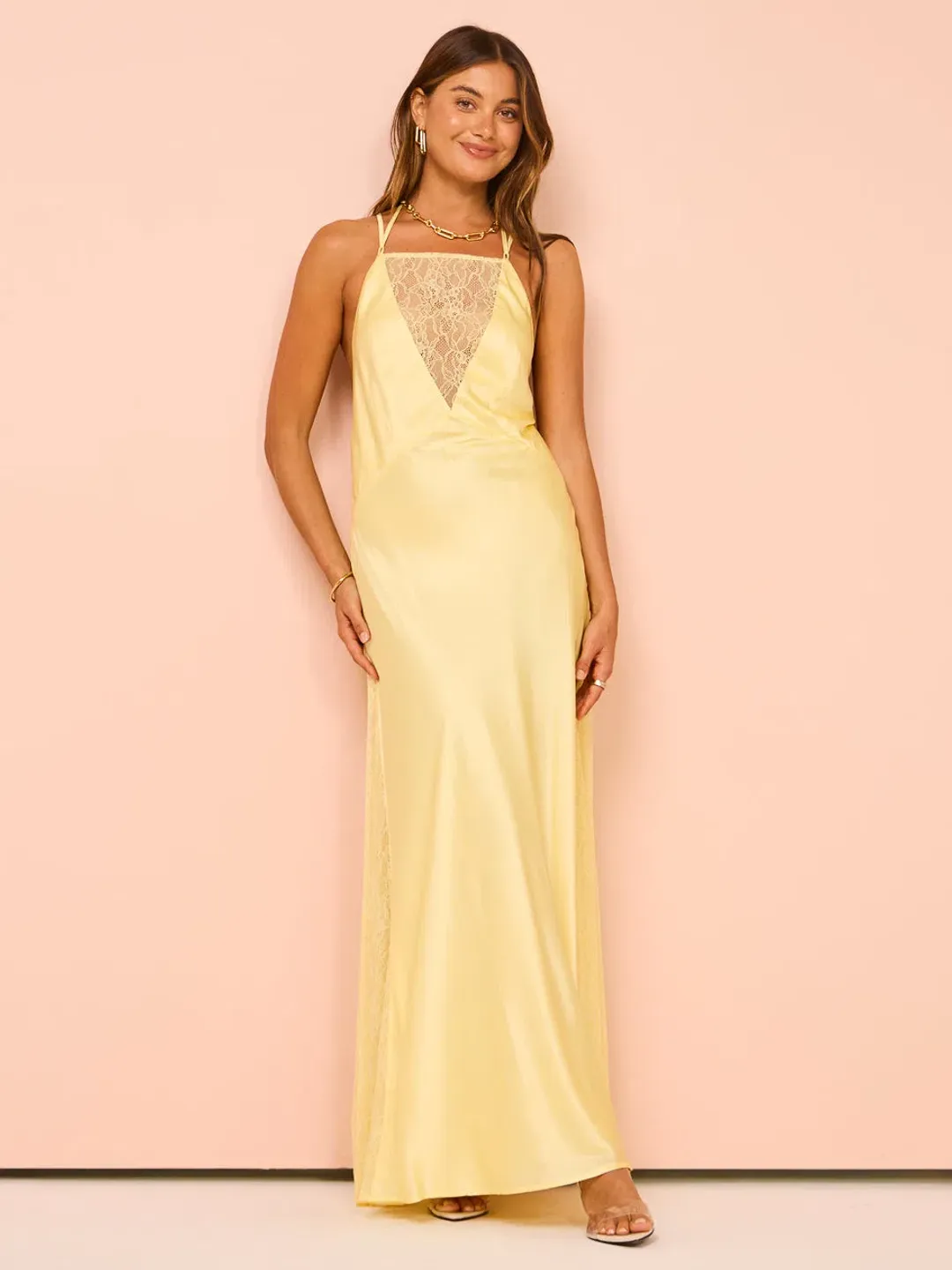 Hansen & Gretel Arie Lace Dress in Butter Size 8 for rent on The Volte - main image