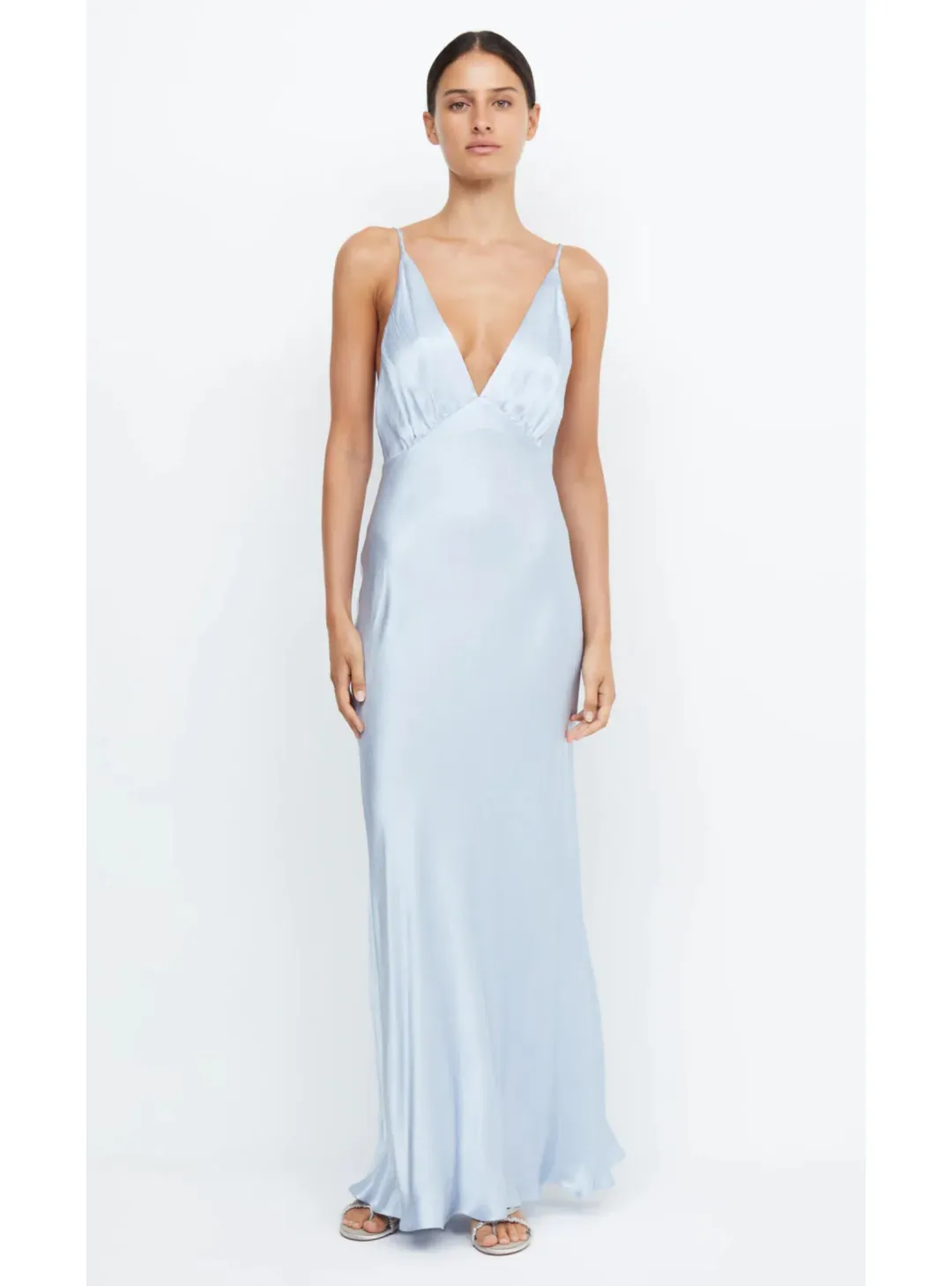Bec & Bridge Moon Dance V Maxi Dress Dust Blue Size AU 6 for rent on The Volte - main image