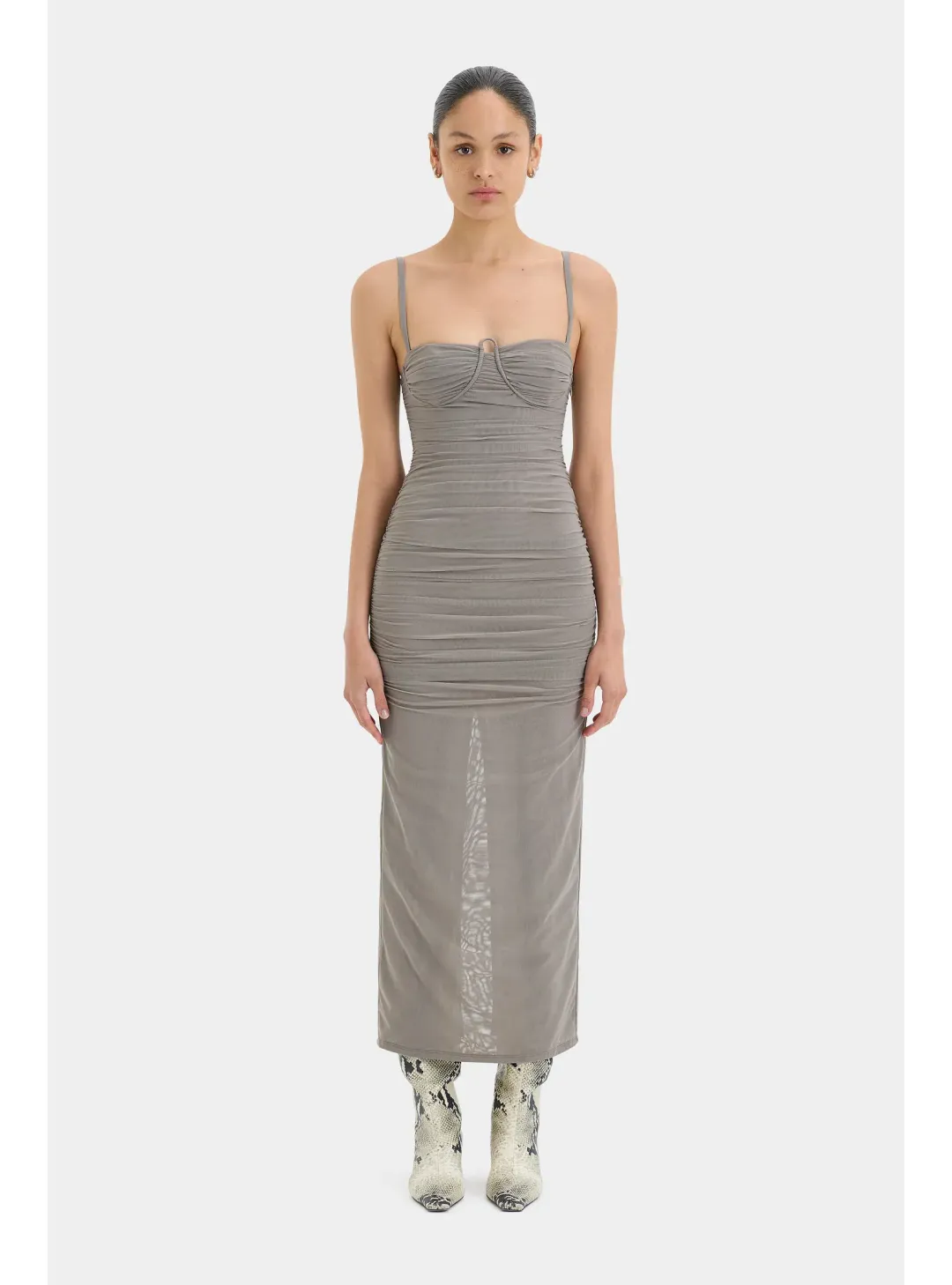 Sir the Label Jacques Gathered Midi Dress  Size 1 / AU 8 for rent on The Volte - main image