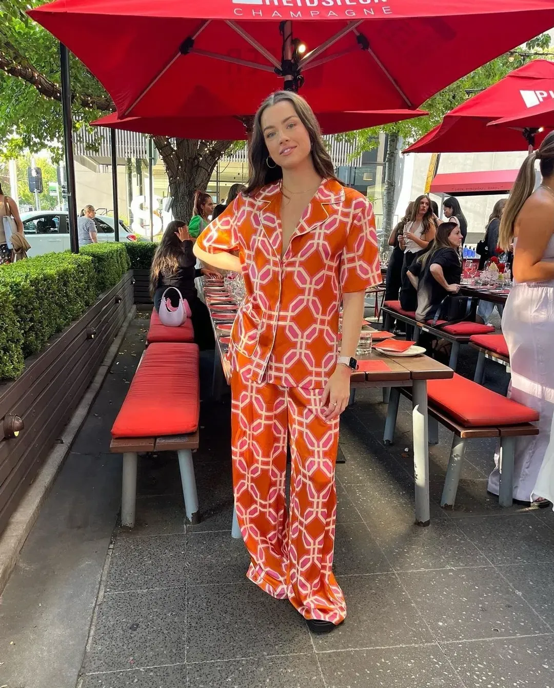 Rachel Gilbert Zila Set Orange/Pink Size AU 12 for rent on The Volte - main image