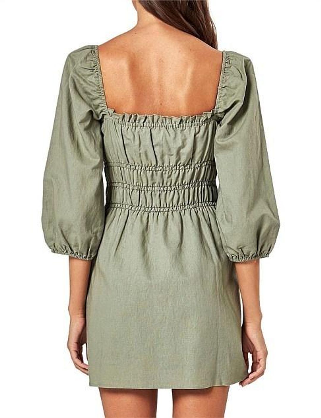 Charlie Holiday Boheme Mini Dress Khaki Size 10 for rent on The Volte - main image