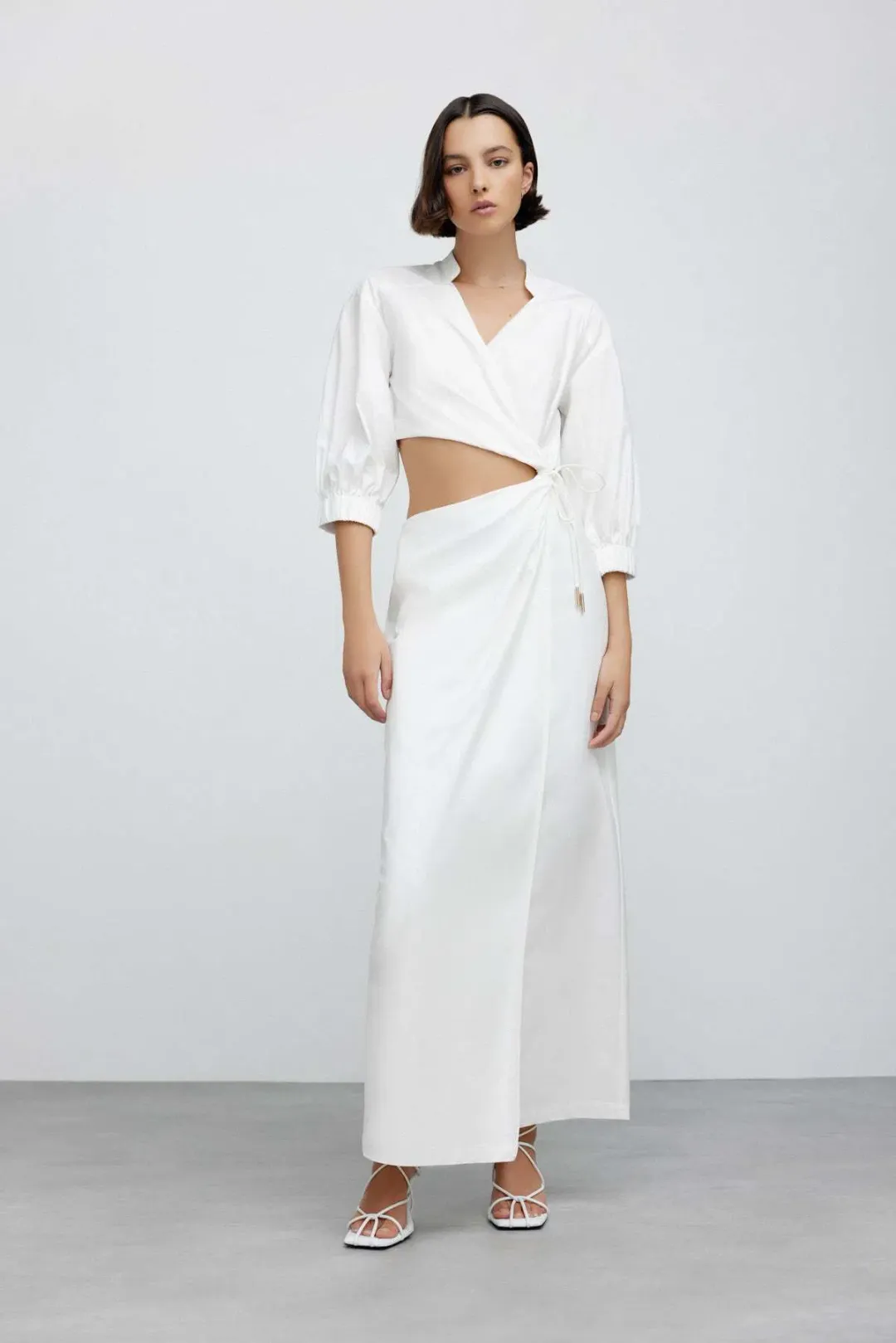 Significant Other Kara Midi Dress Ivory Size 6 for rent on The Volte - main image