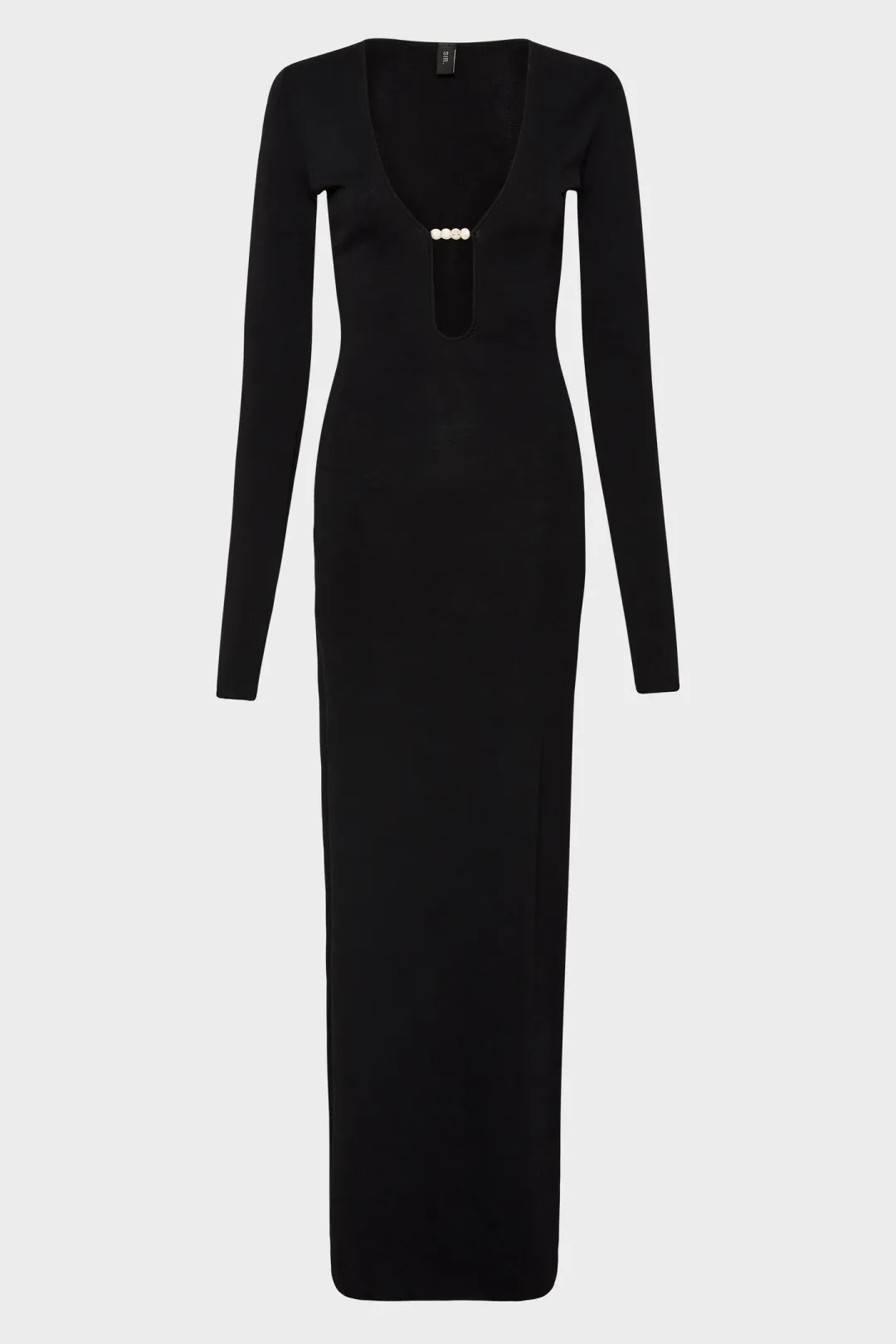 Sir the Label Kinetic Beaded Long Sleeve Maxi Dress Black Size 0 / AU 6 for rent on The Volte - main image