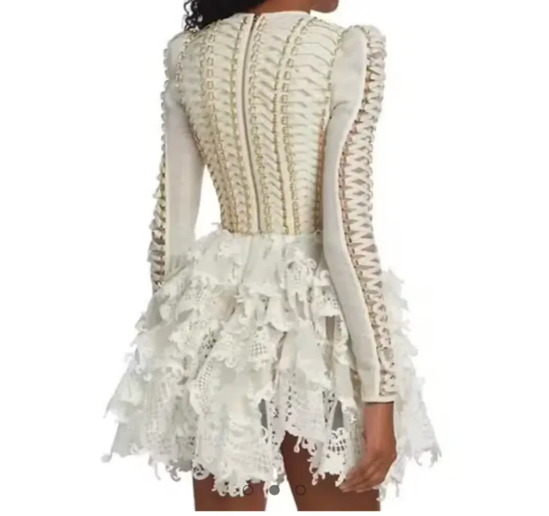 Zimmermann Coaster Corset Laced Dress in Natural Size 0/ Au 8 for rent on The Volte - main image