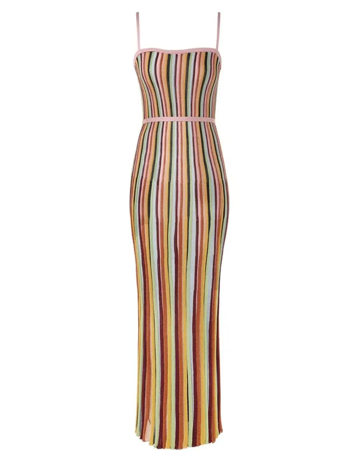Zimmermann The Alight Stripe Midi Dress in Lurex Multi Size 0/ Au 8 - Image 5