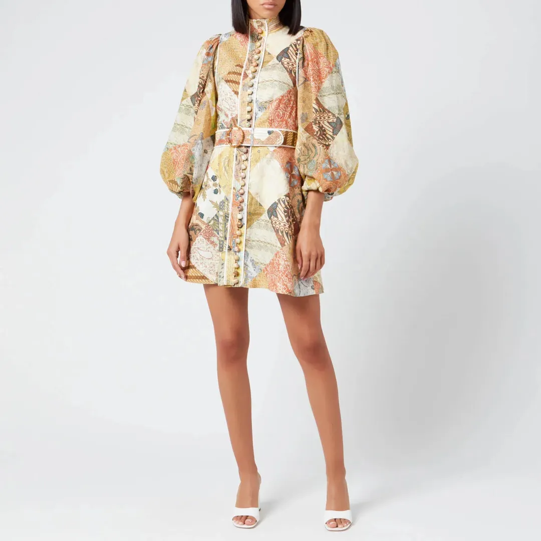  Zimmermann Brightside A-Line Mini Dress in Batik Patch Size 3 / AU 14 for rent on The Volte - main image