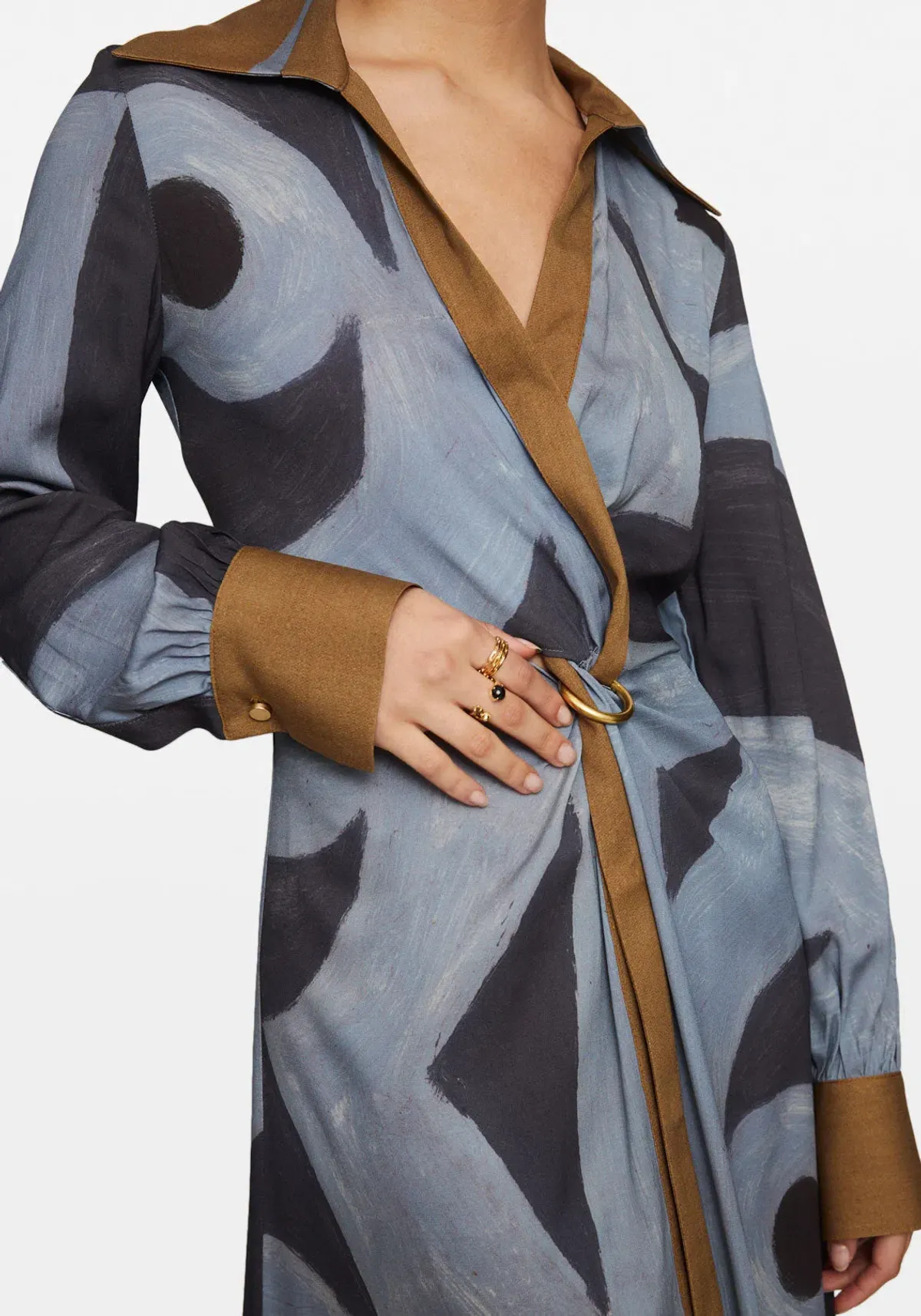 Manning Cartell Tiger Long Sleeve Silk Dress Print Size 6 - Image 4